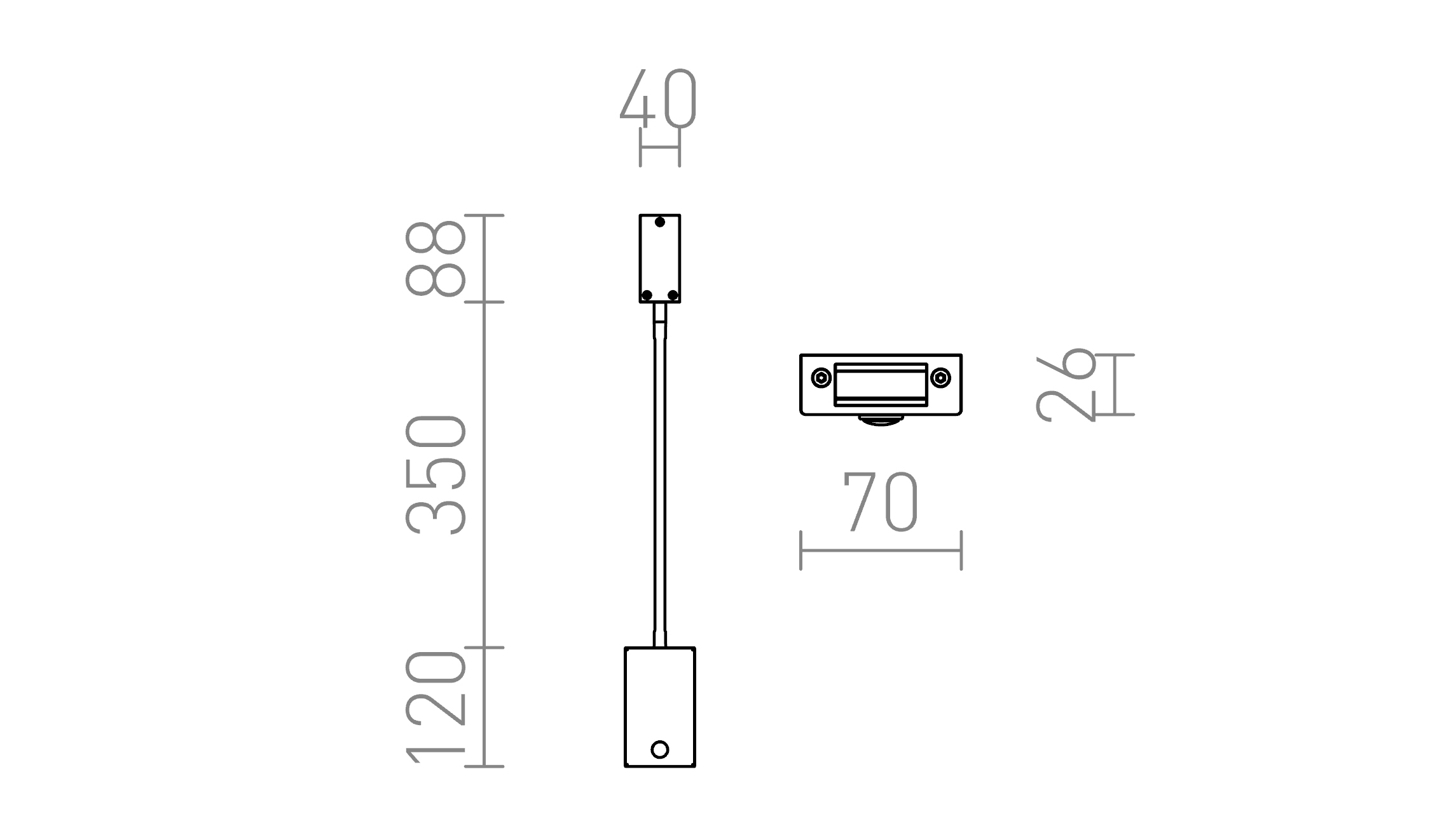 Termék vázlat – LEDRA FRISCO W fali lámpa fekete 230V LED 4.2W 120° 3000K