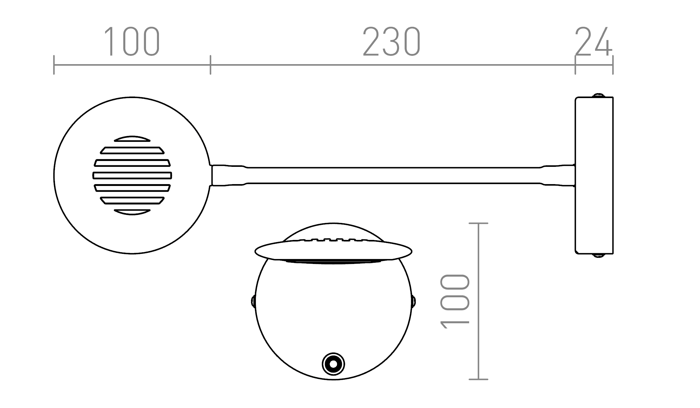 Termék vázlat – LEDRA FLAP fali lámpa króm 230V LED 4.2W 120° 3000K