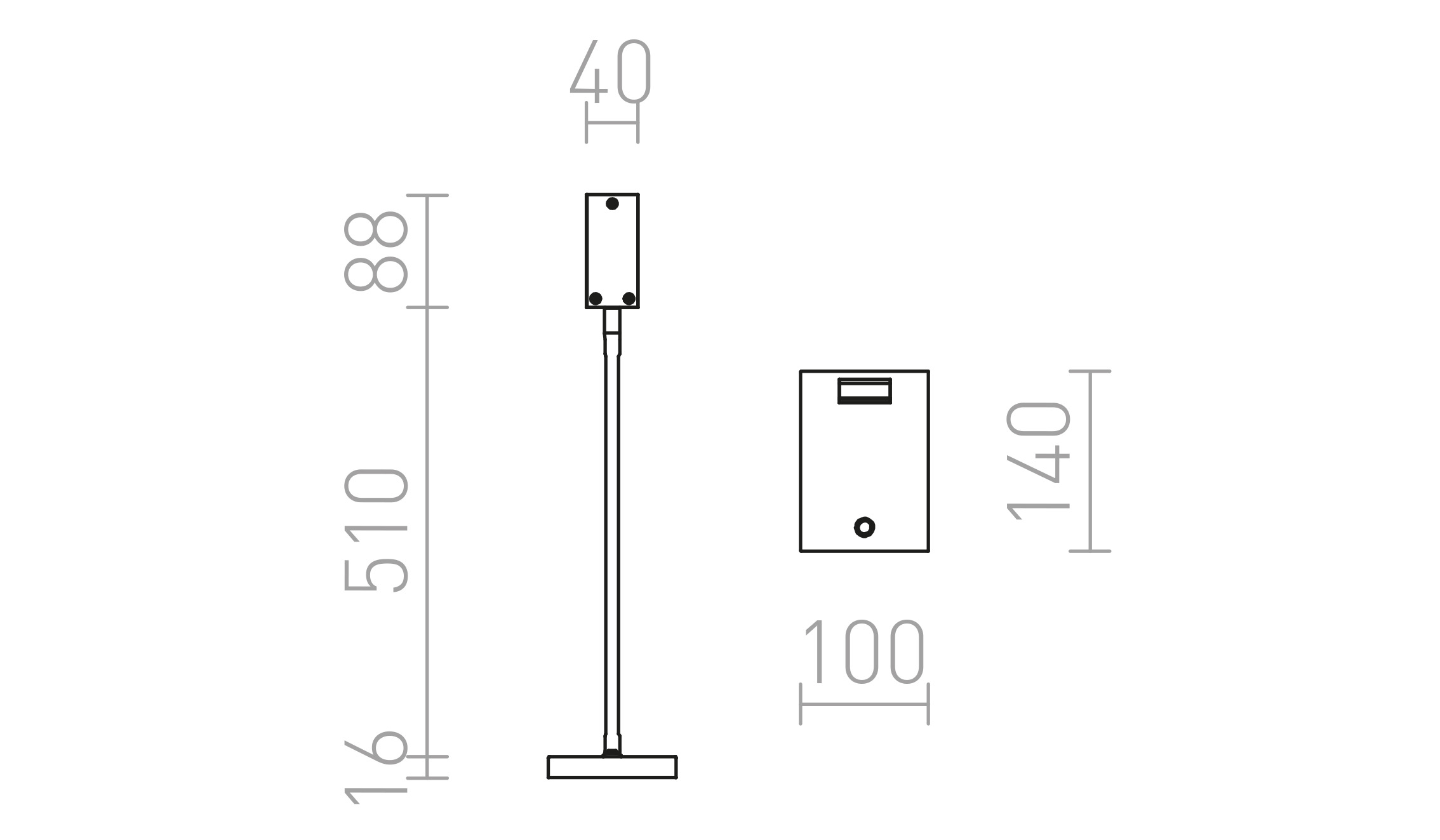 Termék vázlat – LEDRA FRISCO T asztali lámpa fekete 230V LED 4.2W 120° 3000K