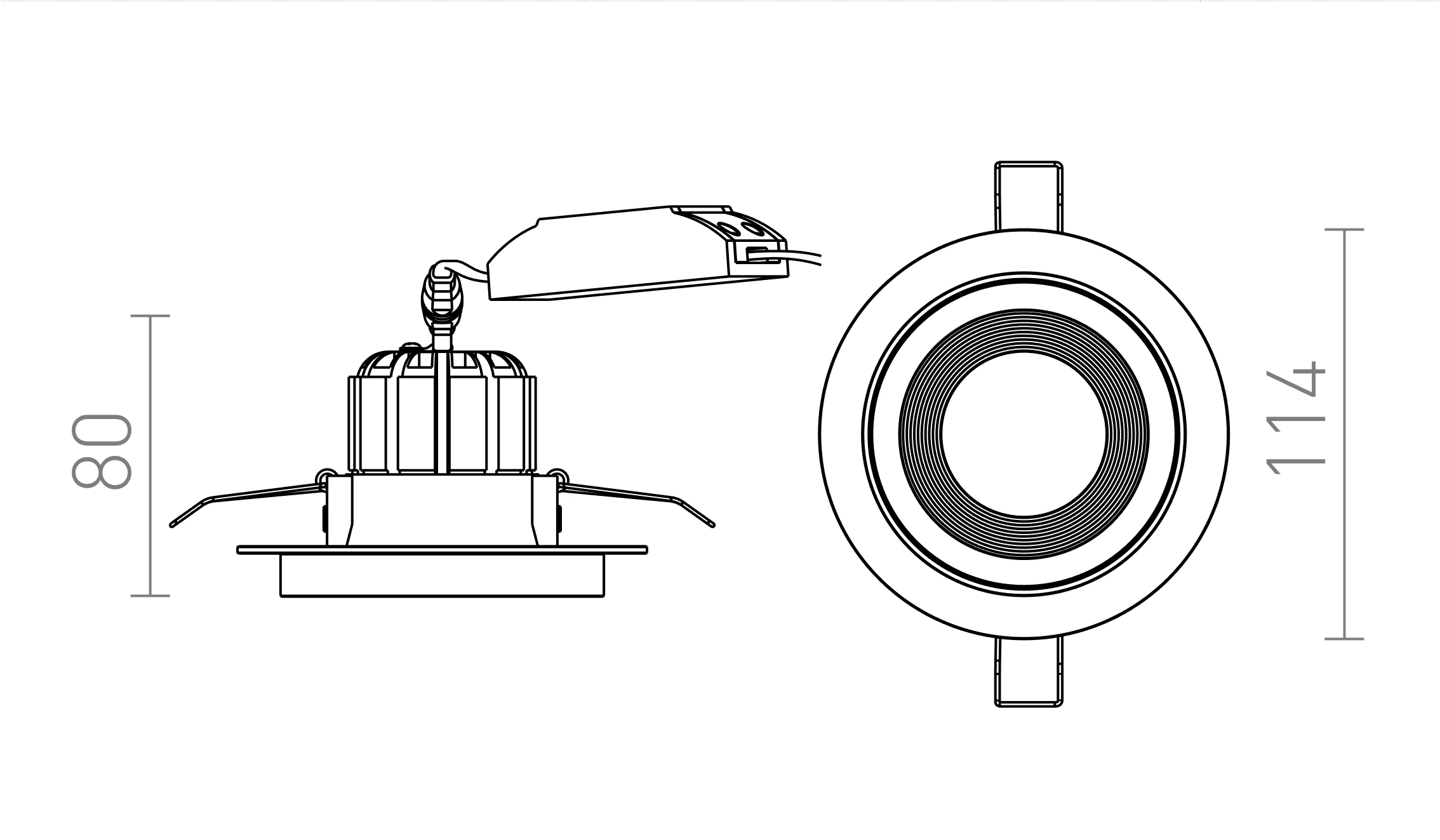 Termék vázlat – LEDRA SHARM R I süllyesztett lámpa fekete/fekete réz 230V LED 10W 24° 3000K
