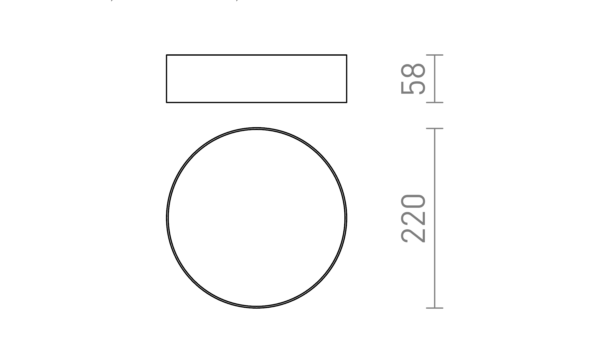 Termék vázlat – LEDRA LARISA R 22 DIMM mennyezeti lámpa fehér 230V LED 20W 3000K 4000K 6500K