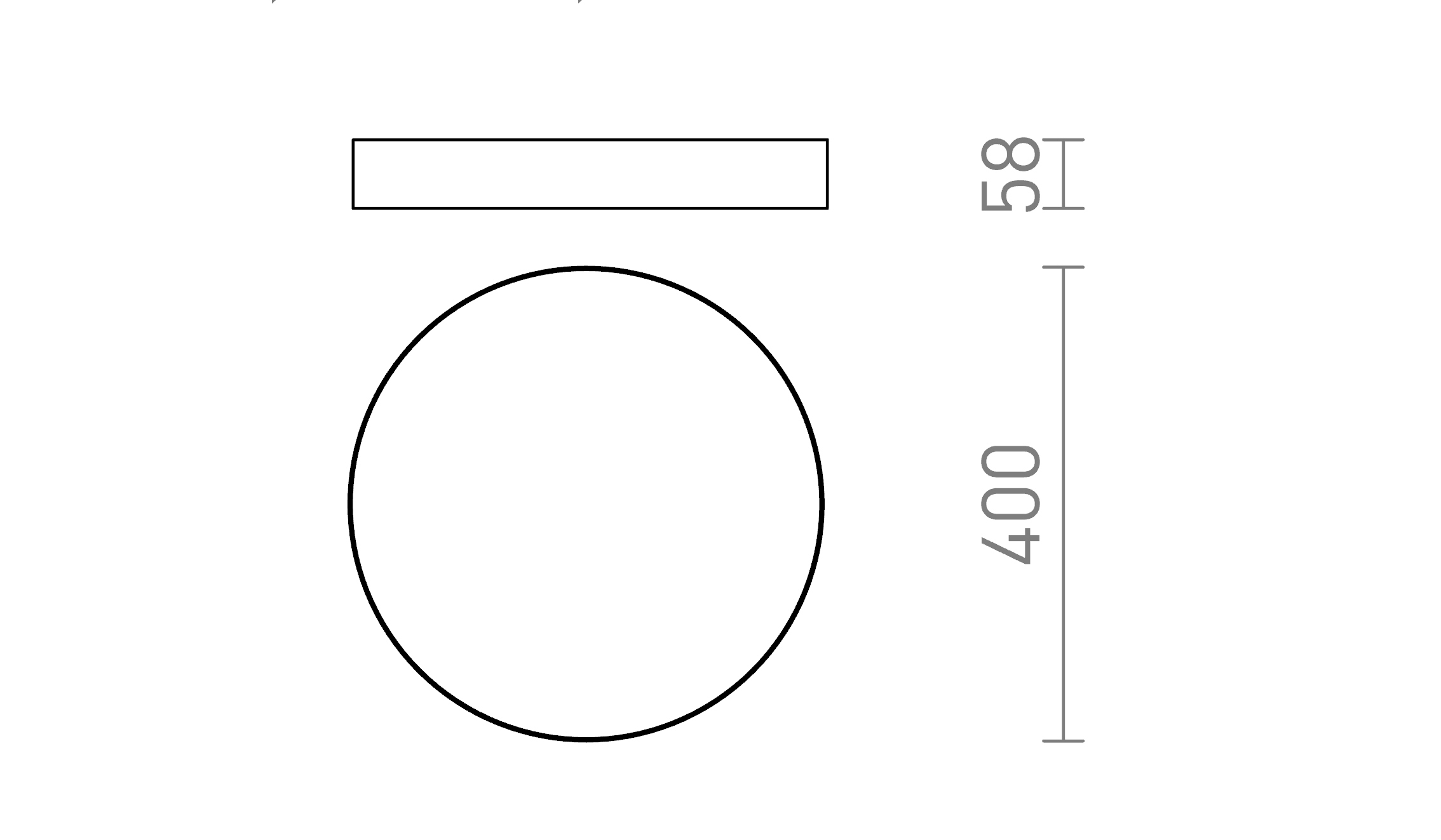 Termék vázlat – LEDRA LARISA R 40 DIMM mennyezeti lámpa fehér 230V LED 50W 3000K 4000K 6500K