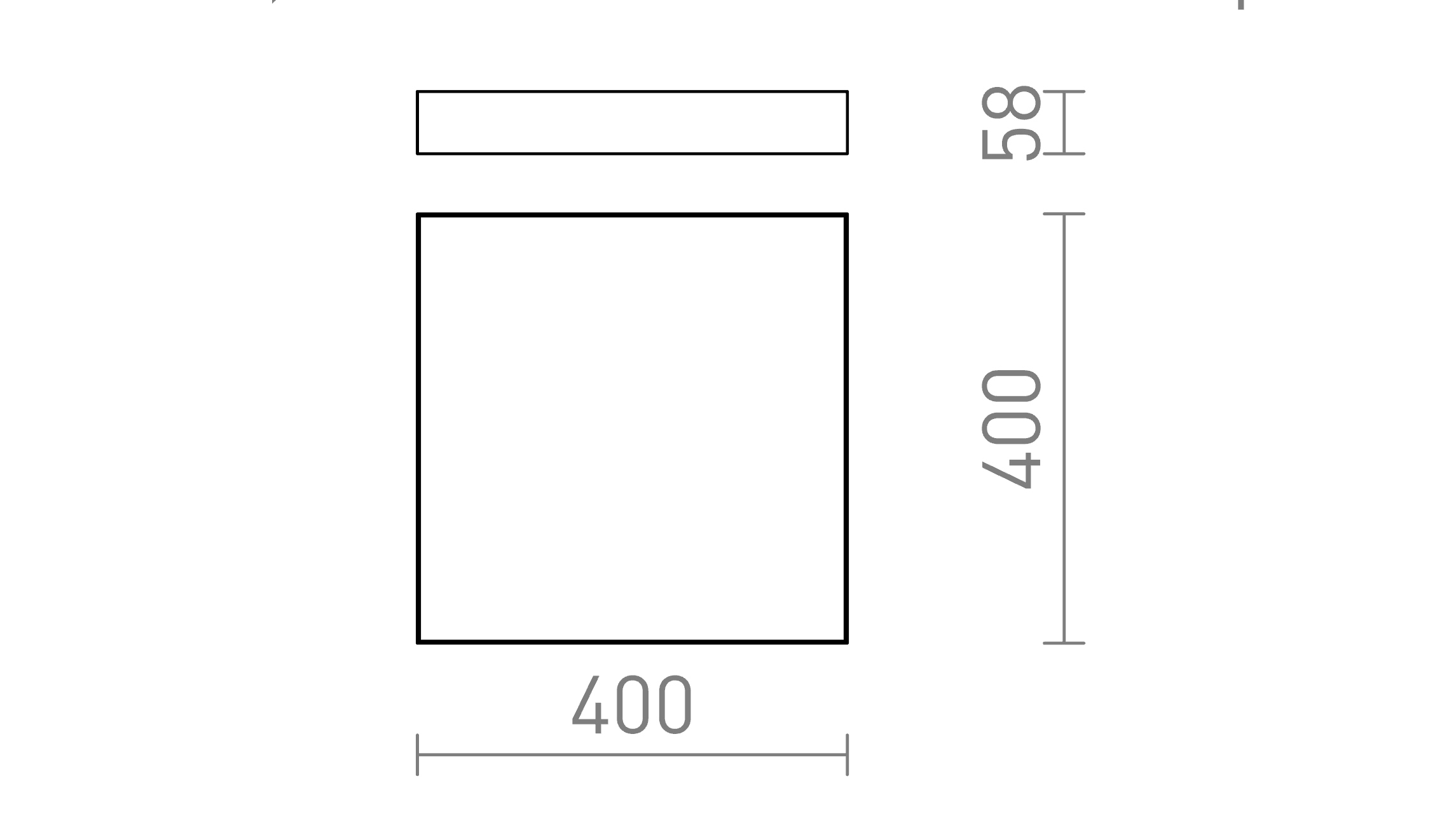 Termék vázlat – LEDRA LARISA SQ 40 mennyezeti lámpa fehér 230V LED 50W 3000K