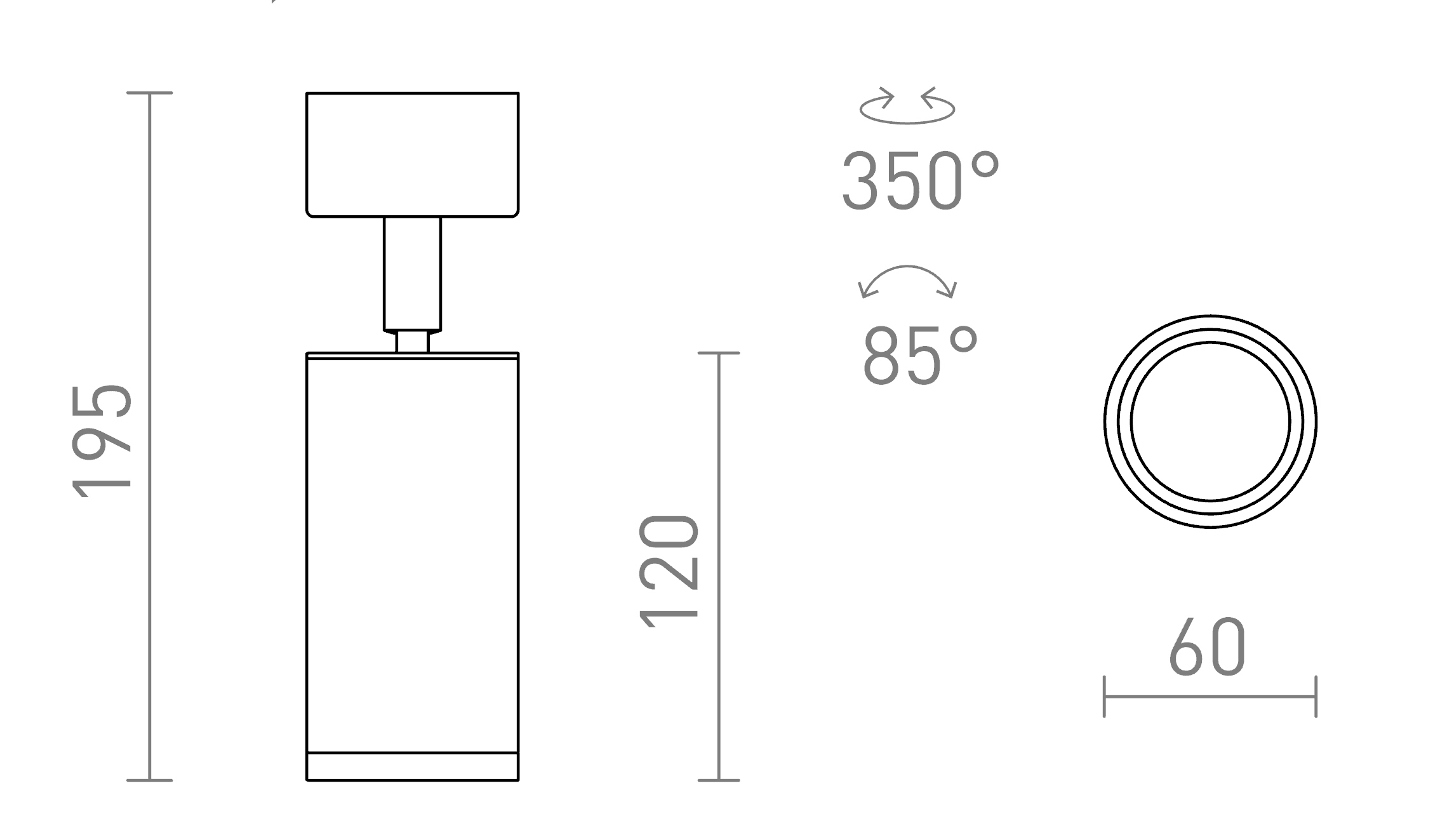 Termék vázlat – LEDRA BELENOS mennyezeti lámpa fehér 230V LED GU10 9W