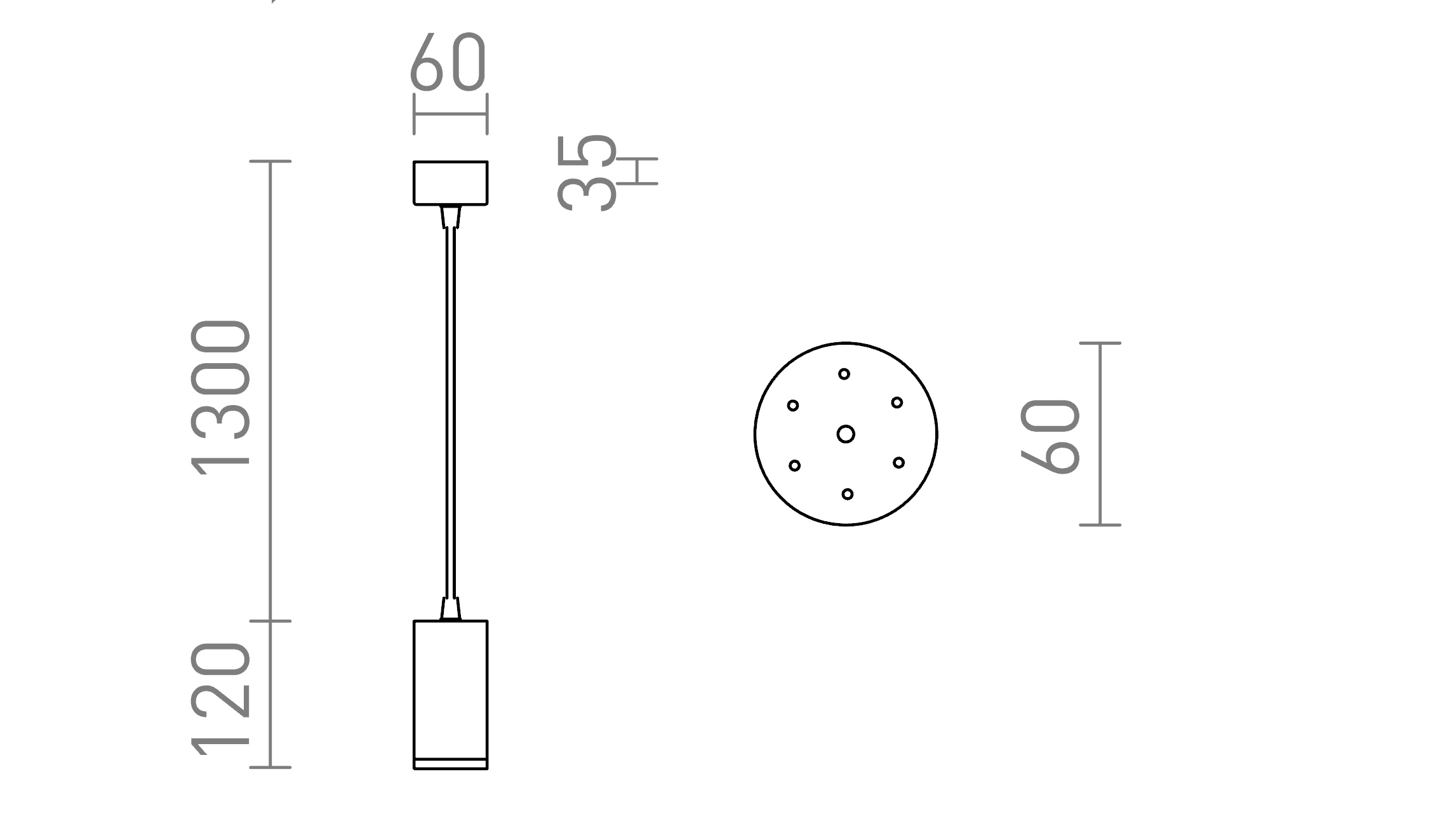 Termék vázlat – LEDRA BELENOS függőlámpa fekete 230V LED GU10 9W
