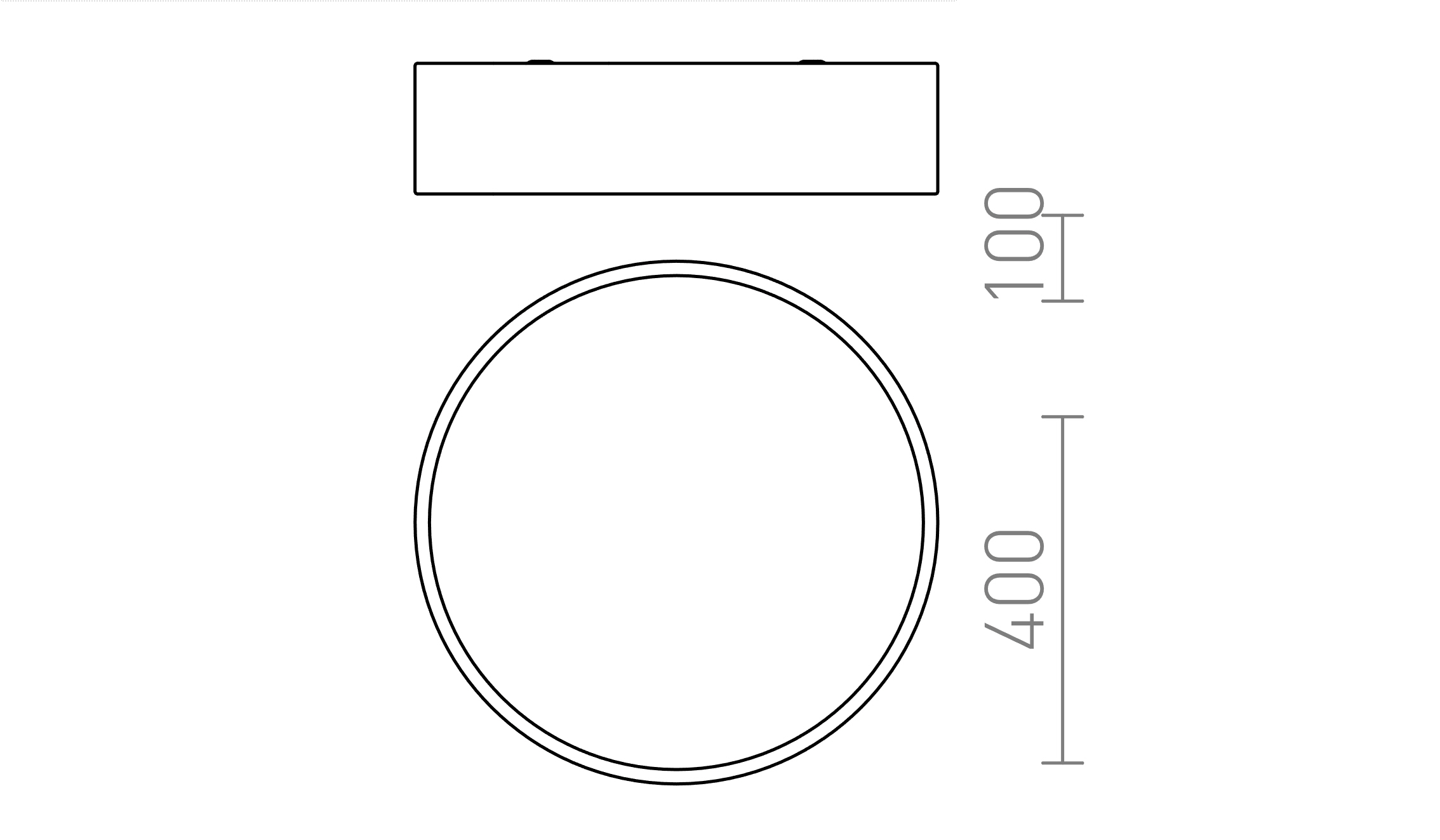 Termék vázlat – LEDRA MEZZO 40 DIMM mennyezeti lámpa fehér 230V LED 30W 3000K
