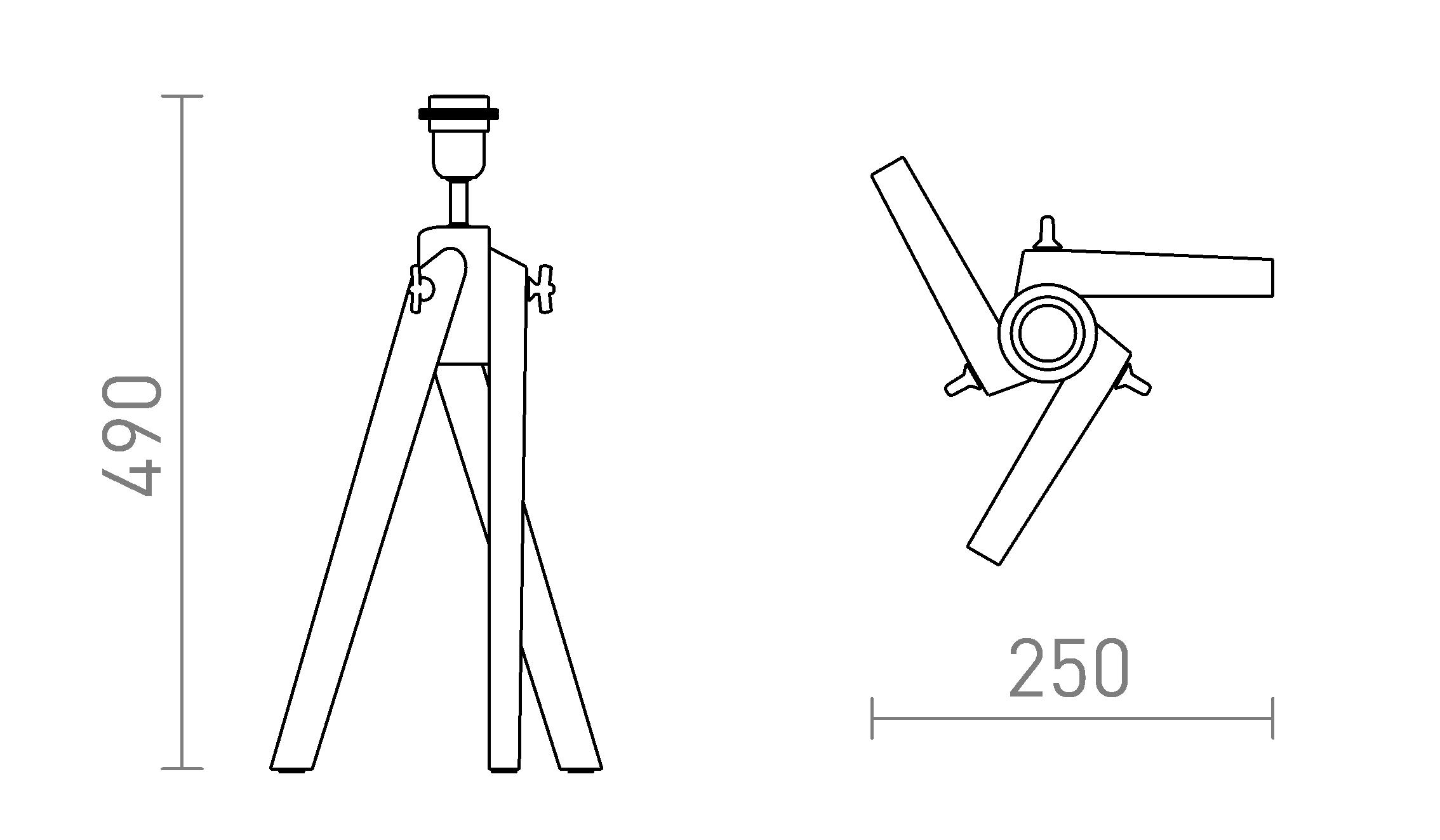 Termék vázlat – LEDRA AMBITUS asztali lámpa bambusz 230V LED E27 15W