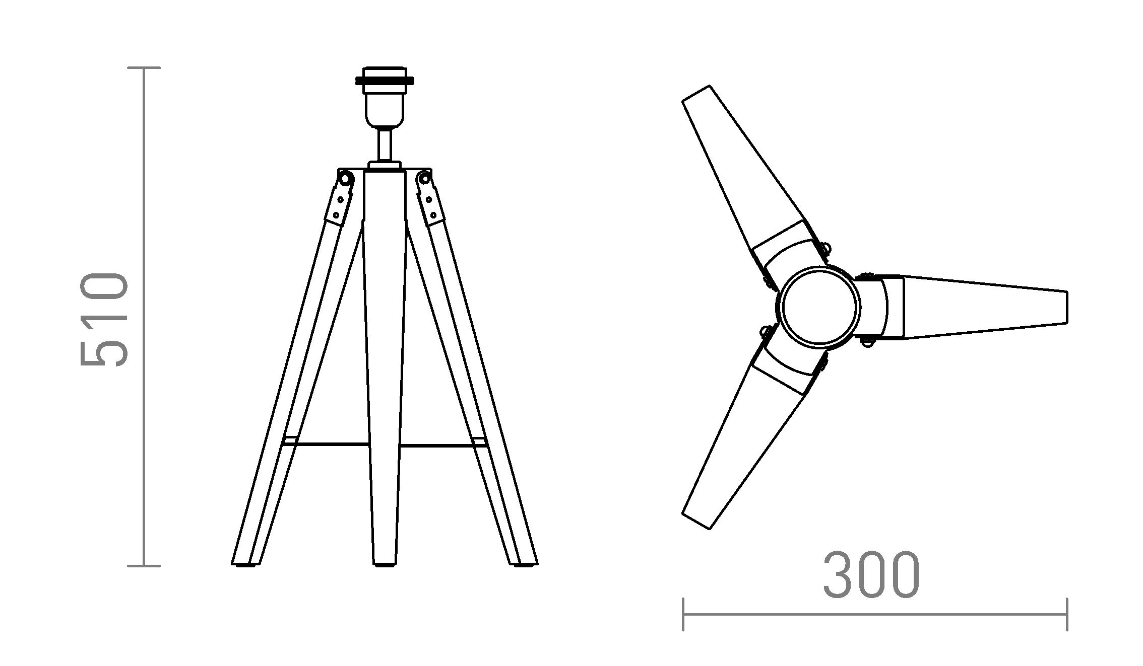 Termék vázlat – LEDRA ALVIS asztali lámpa bambusz/króm 230V LED E27 11W