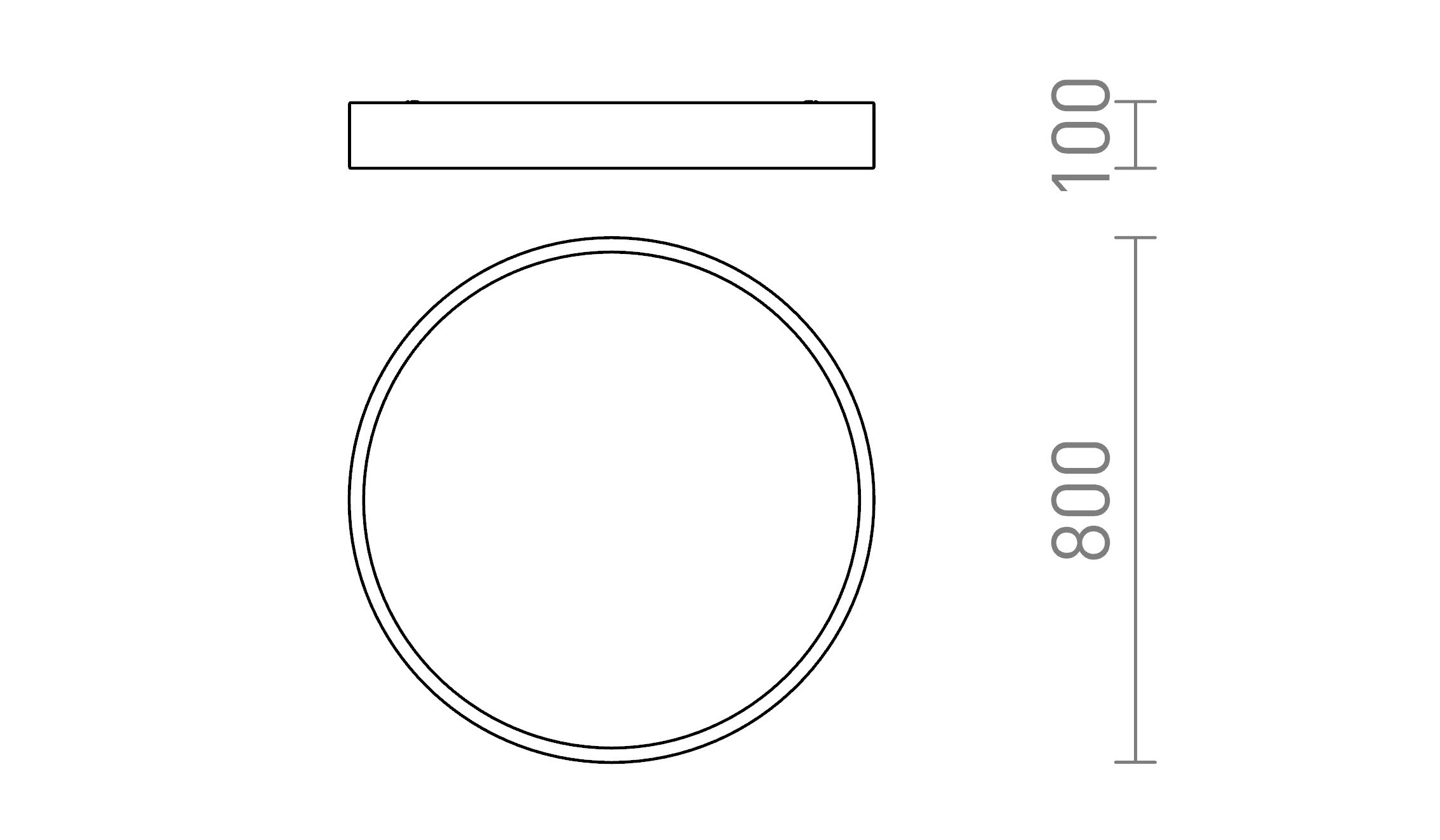 Termék vázlat – LEDRA MEZZO 80 DIMM mennyezeti lámpa fehér 230V LED 100W 3000K