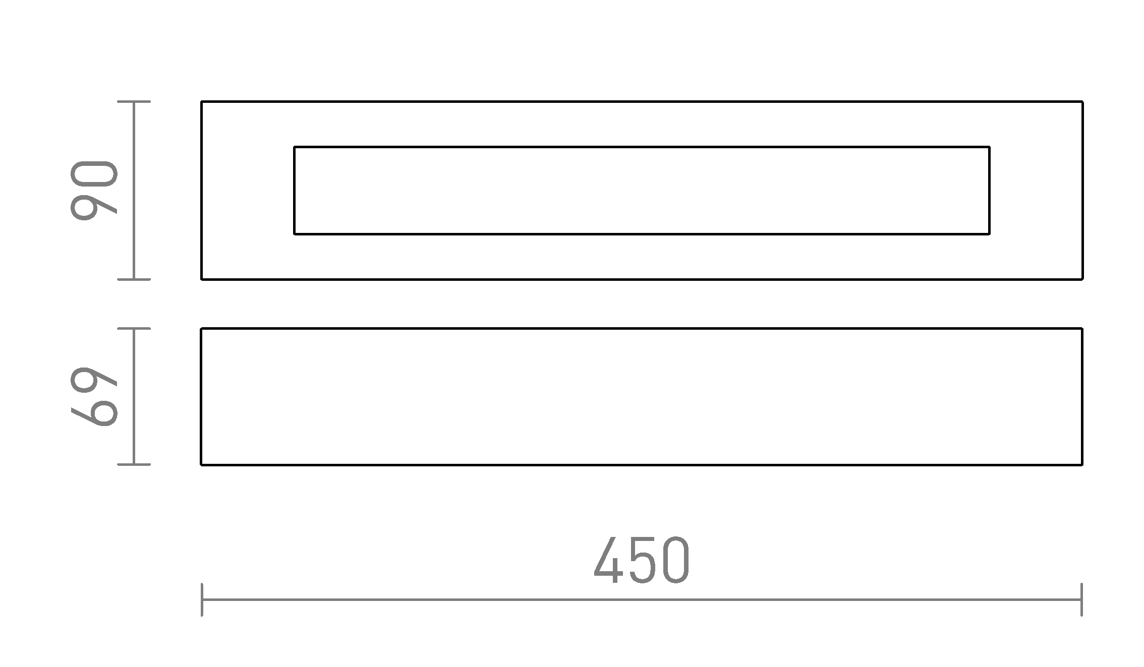 Termék vázlat – LEDRA ROLO 45 fali lámpa gipsz 230V LED E14 2x11W