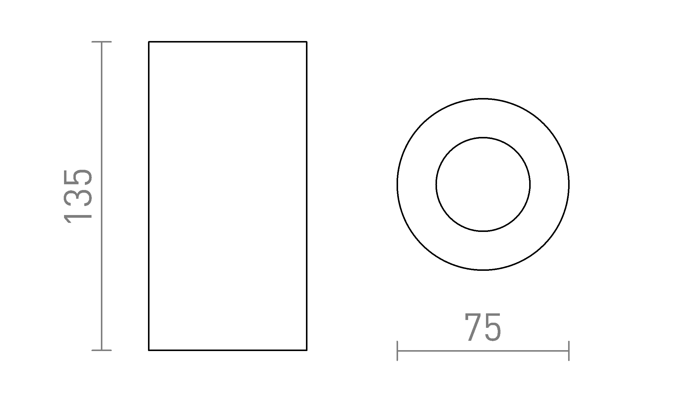 Termék vázlat – LEDRA CANTO mennyezeti díszgyűrű nélküli fekete 230V LED GU10 8W
