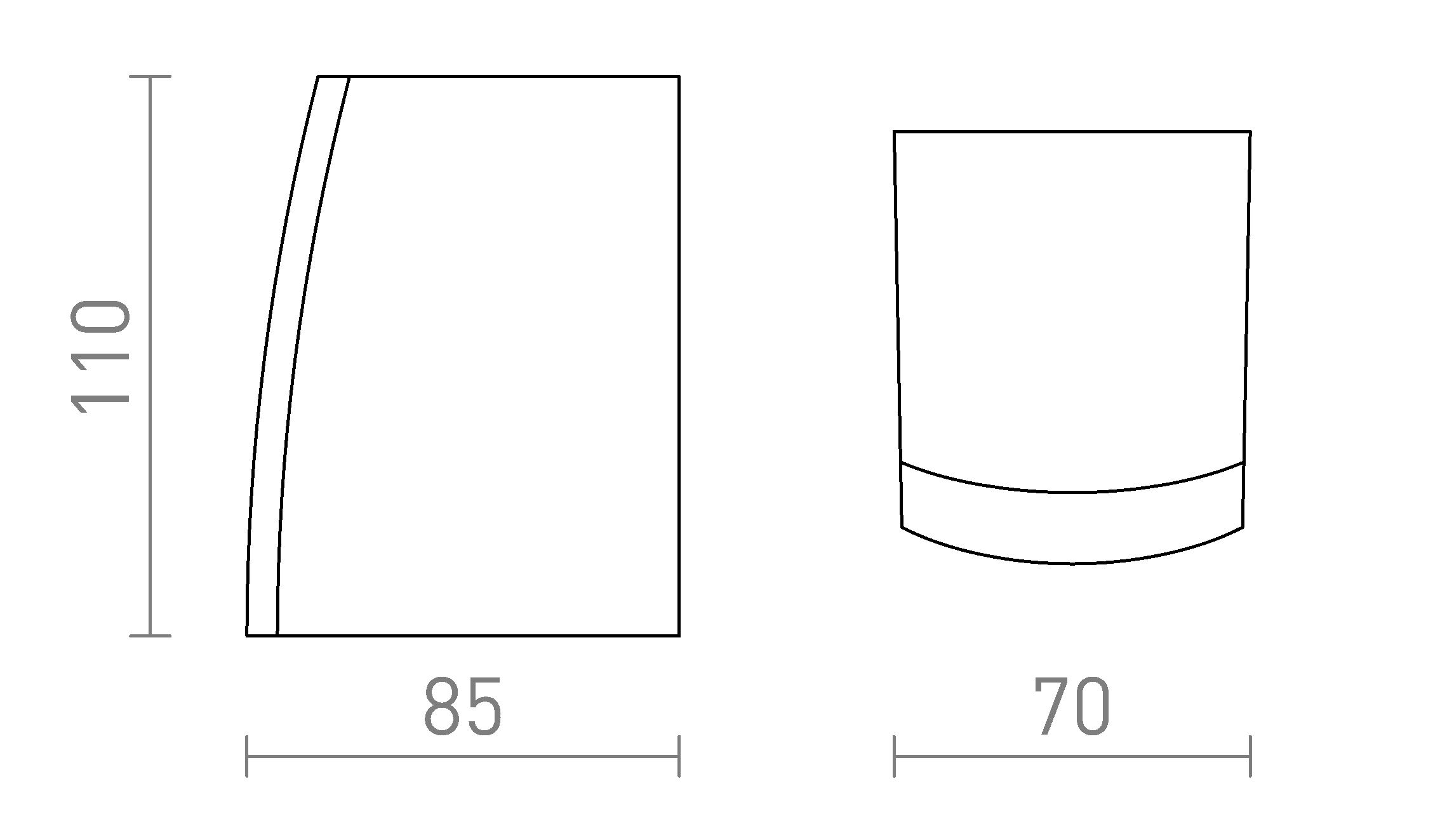 Termék vázlat – LEDRA SELMA fali lámpa fehér 230V GU10 8W IP54