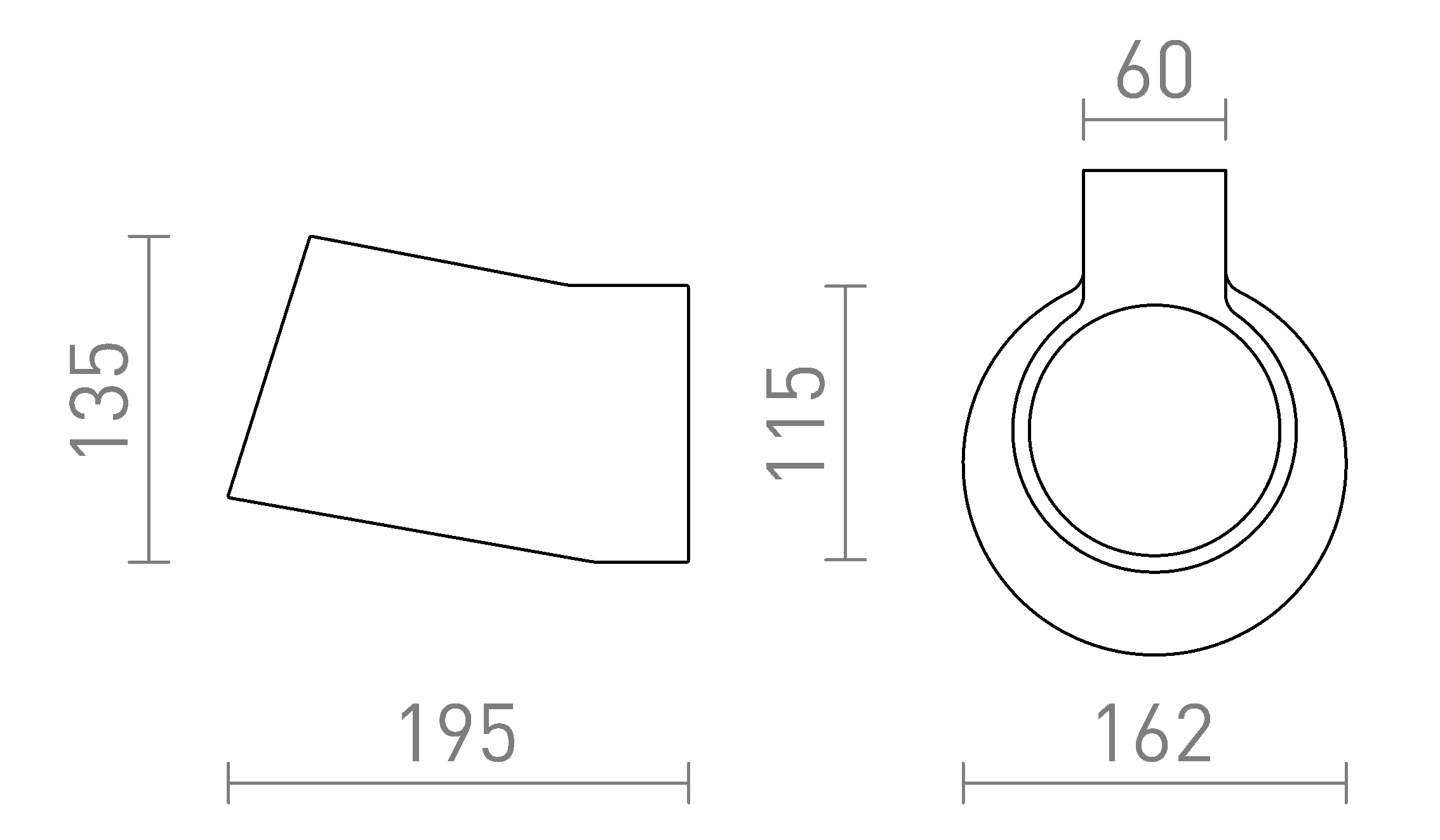 Termék vázlat – LEDRA BENITA fali lámpa gipsz 230V LED E14 7W