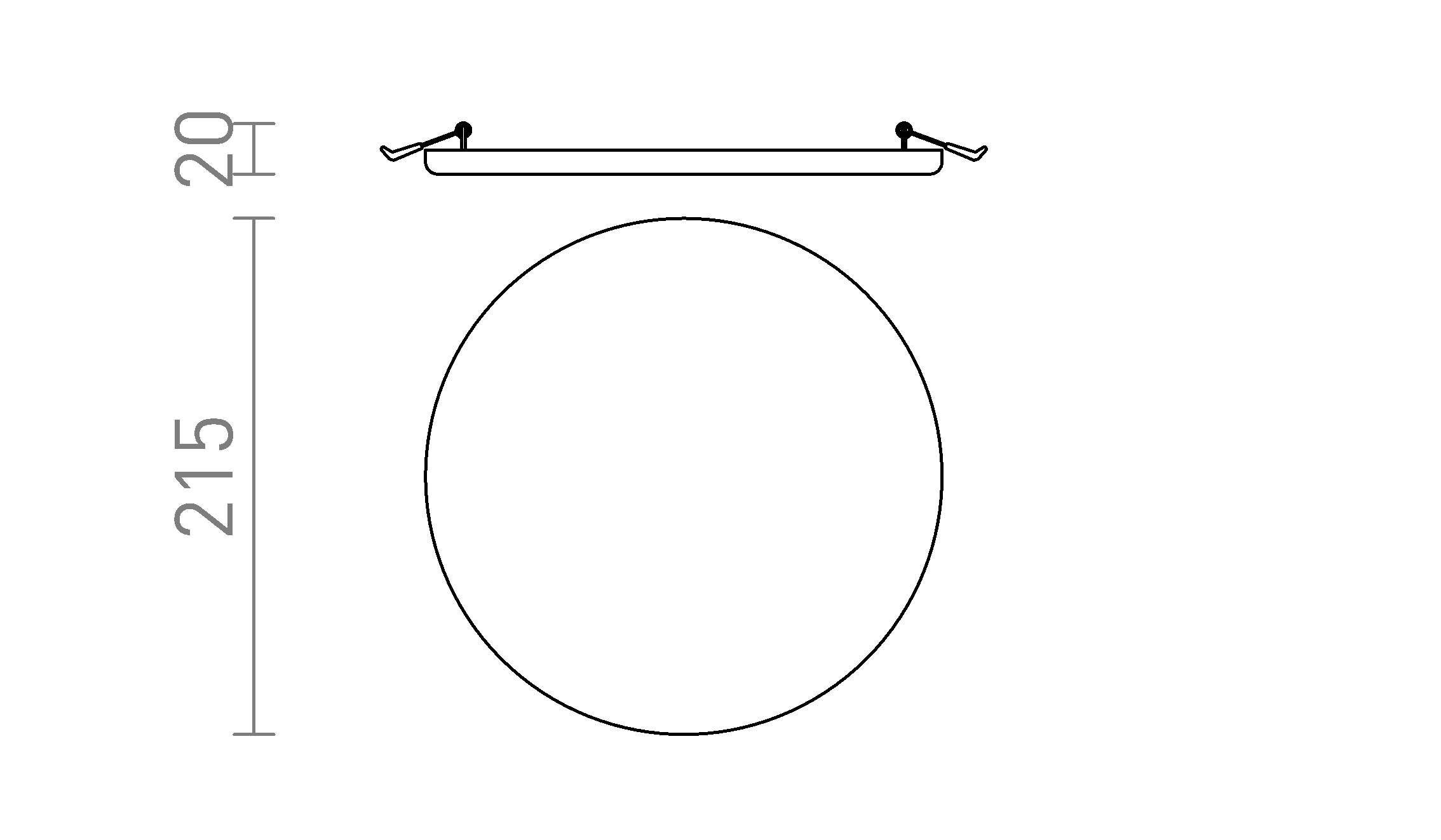 Termék vázlat – LEDRA BELI R 21 süllyesztett lámpa opálakril 230V LED 24W IP65 3000K