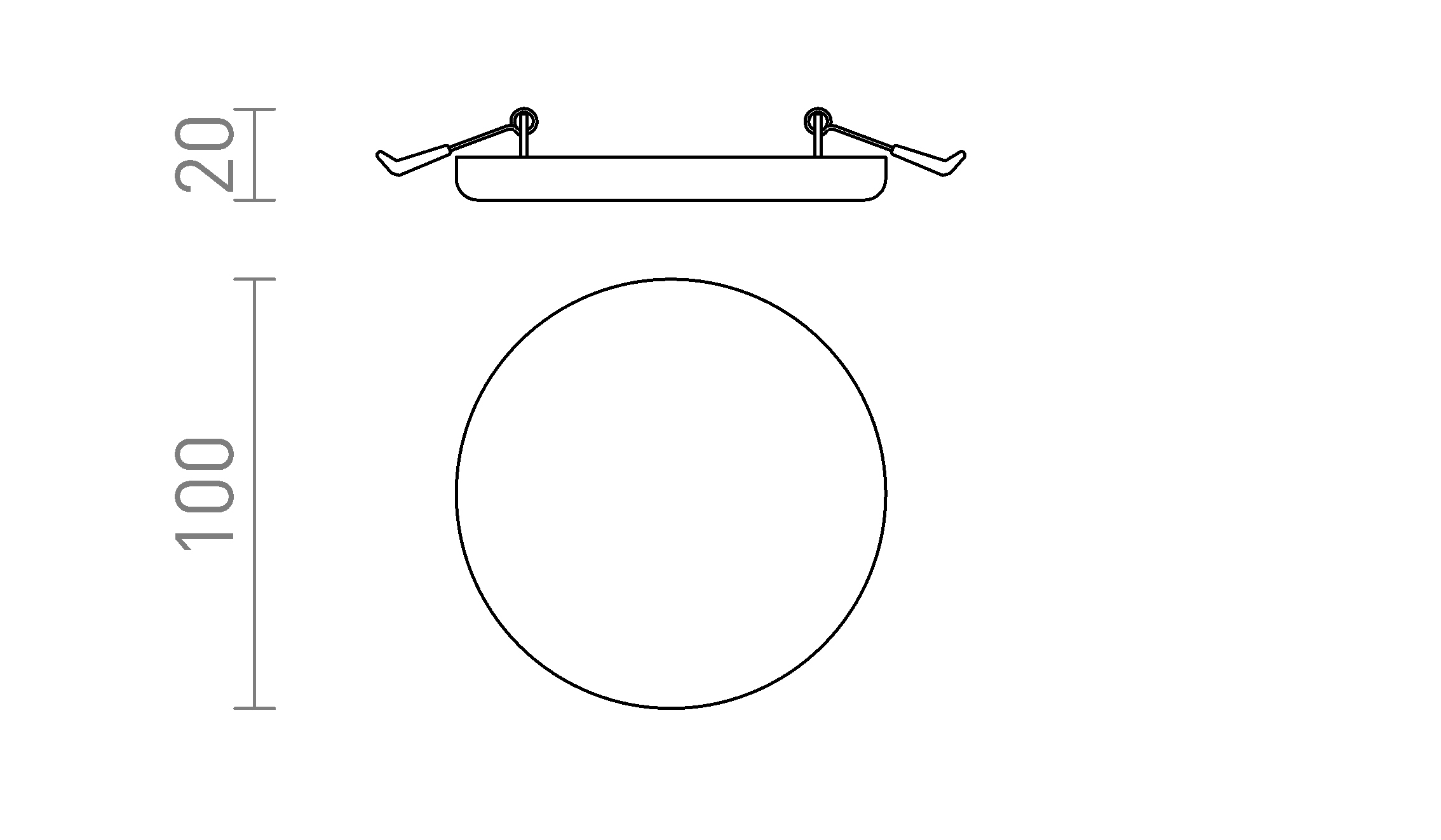 Termék vázlat – LEDRA BELI R 10 süllyesztett lámpa opálakril 230V LED 6W IP65 3000K