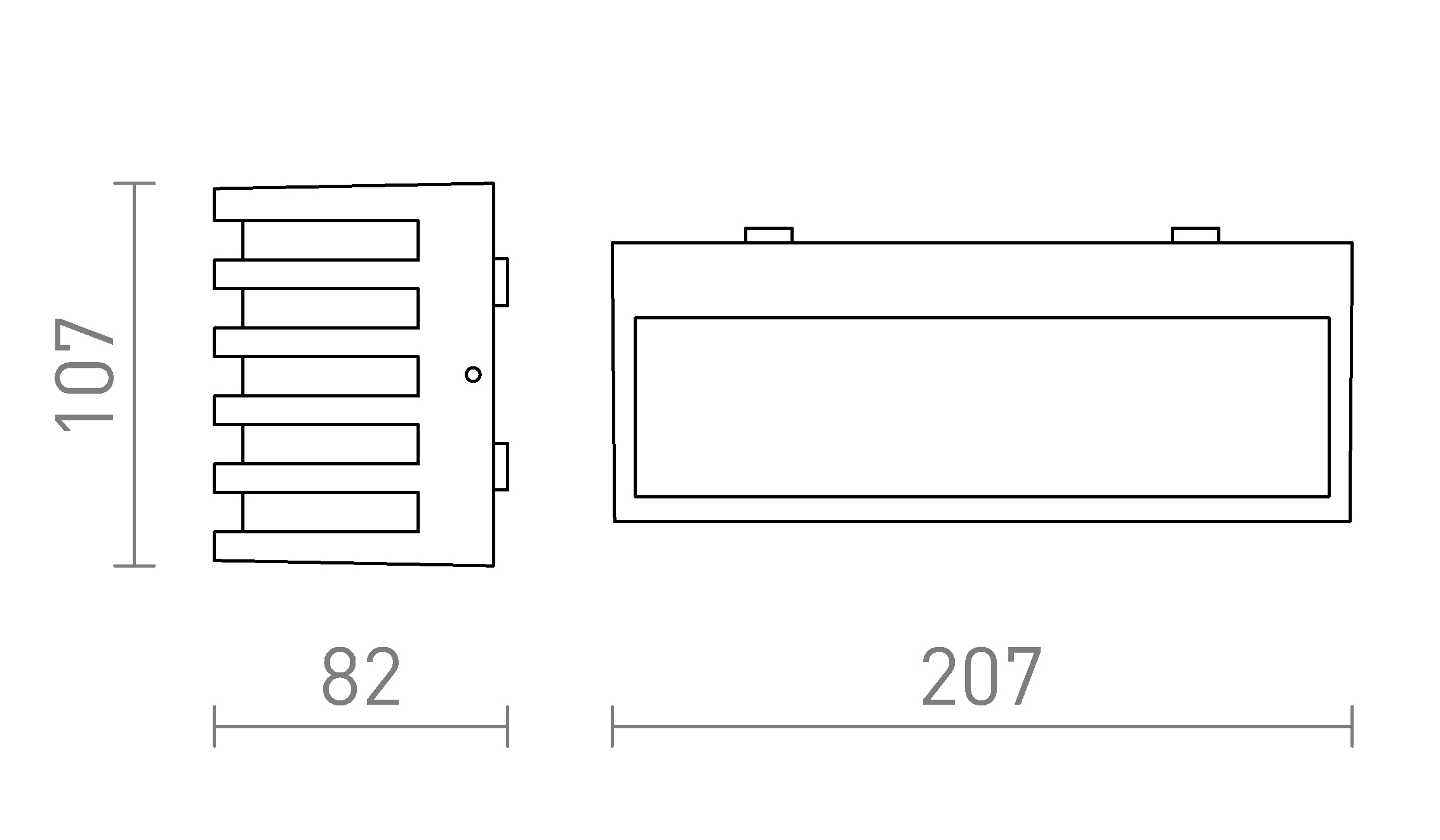 Termék vázlat – LEDRA CLAIRE 21 fali lámpa antracit opálakril 230V LED 9W IP54 3000K