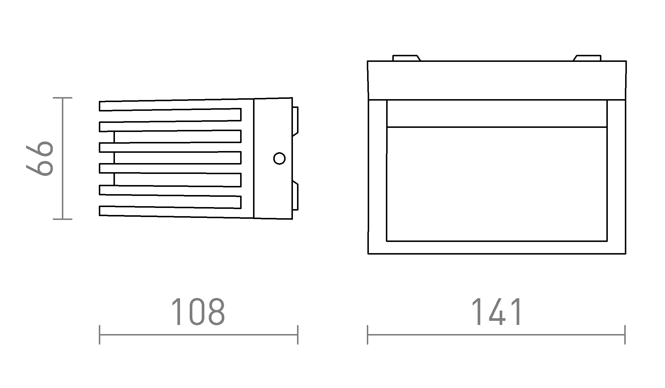 Termék vázlat – LEDRA CLAIRE 14 fali lámpa antracit opálakril 230V LED 6W IP54 3000K
