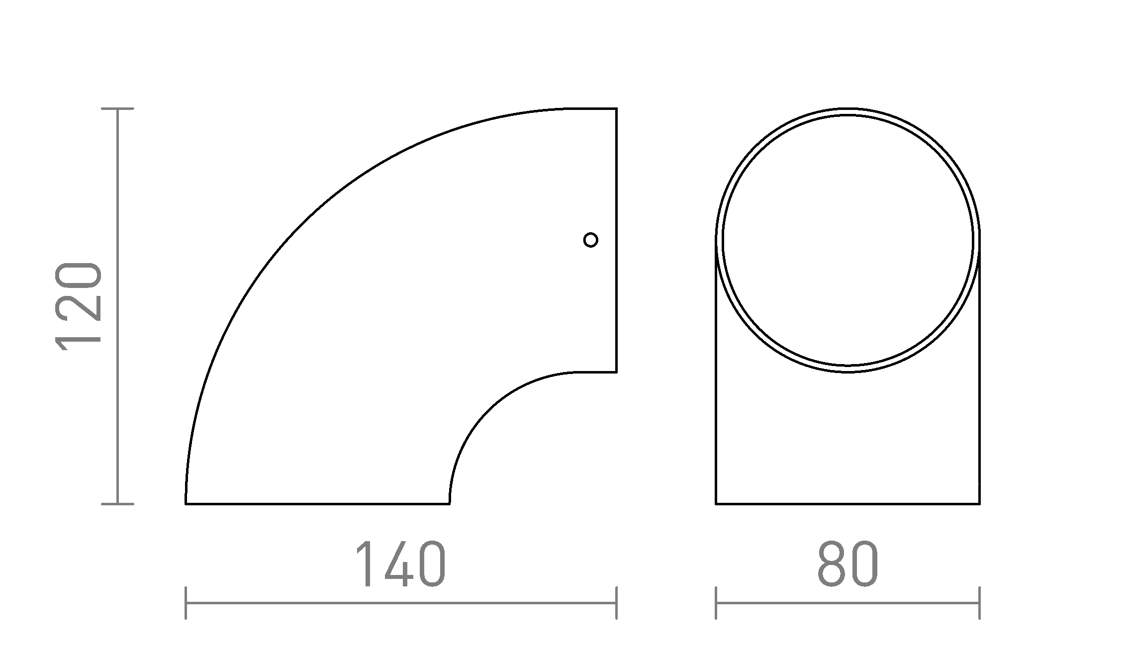 Termék vázlat – LEDRA PIPER fali lámpa antracitszürke 230V LED 6W IP54 3000K