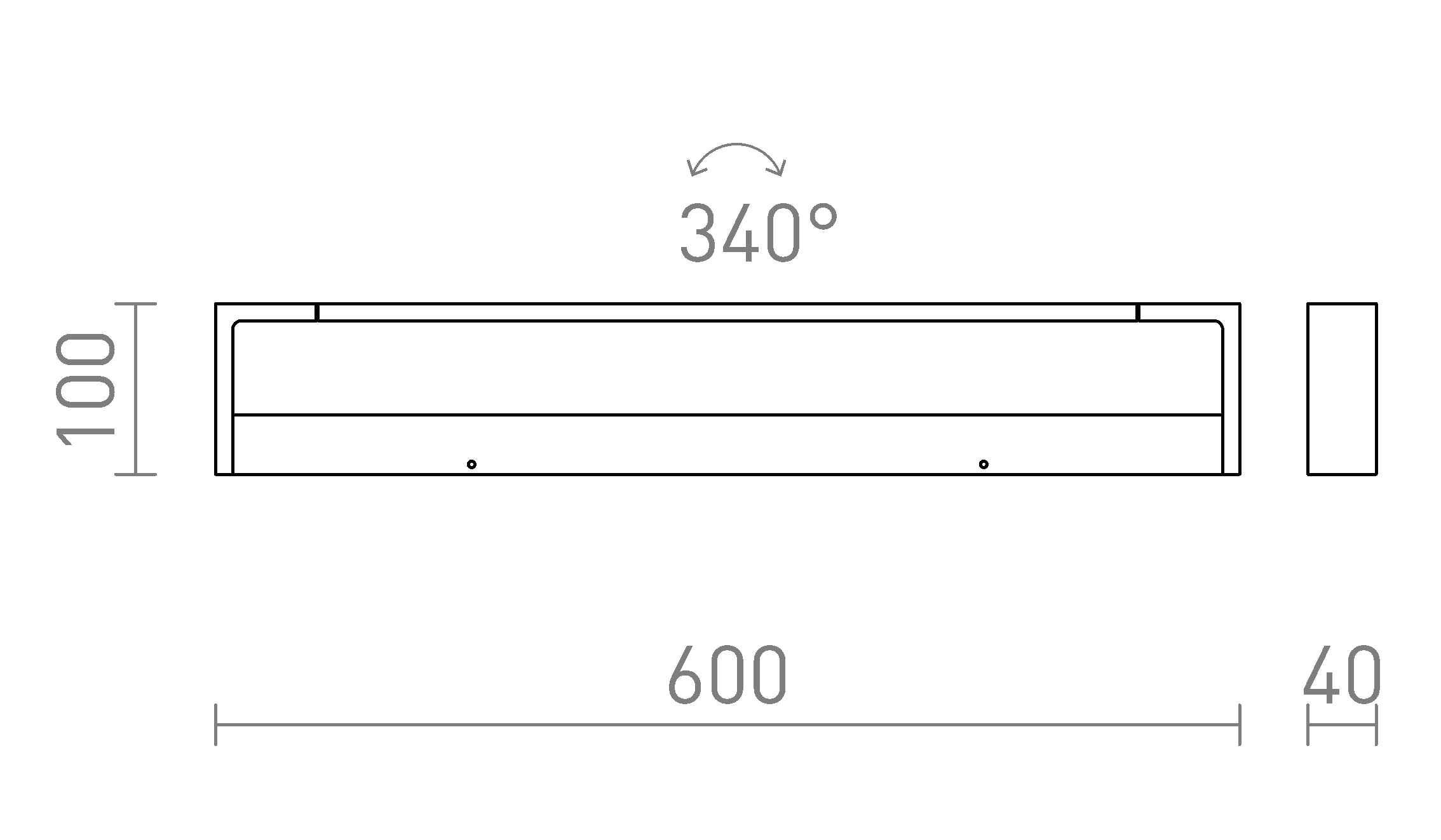 Termék vázlat – LEDRA IMPERISO 60 fehér 230V LED 18W IP44 3000K