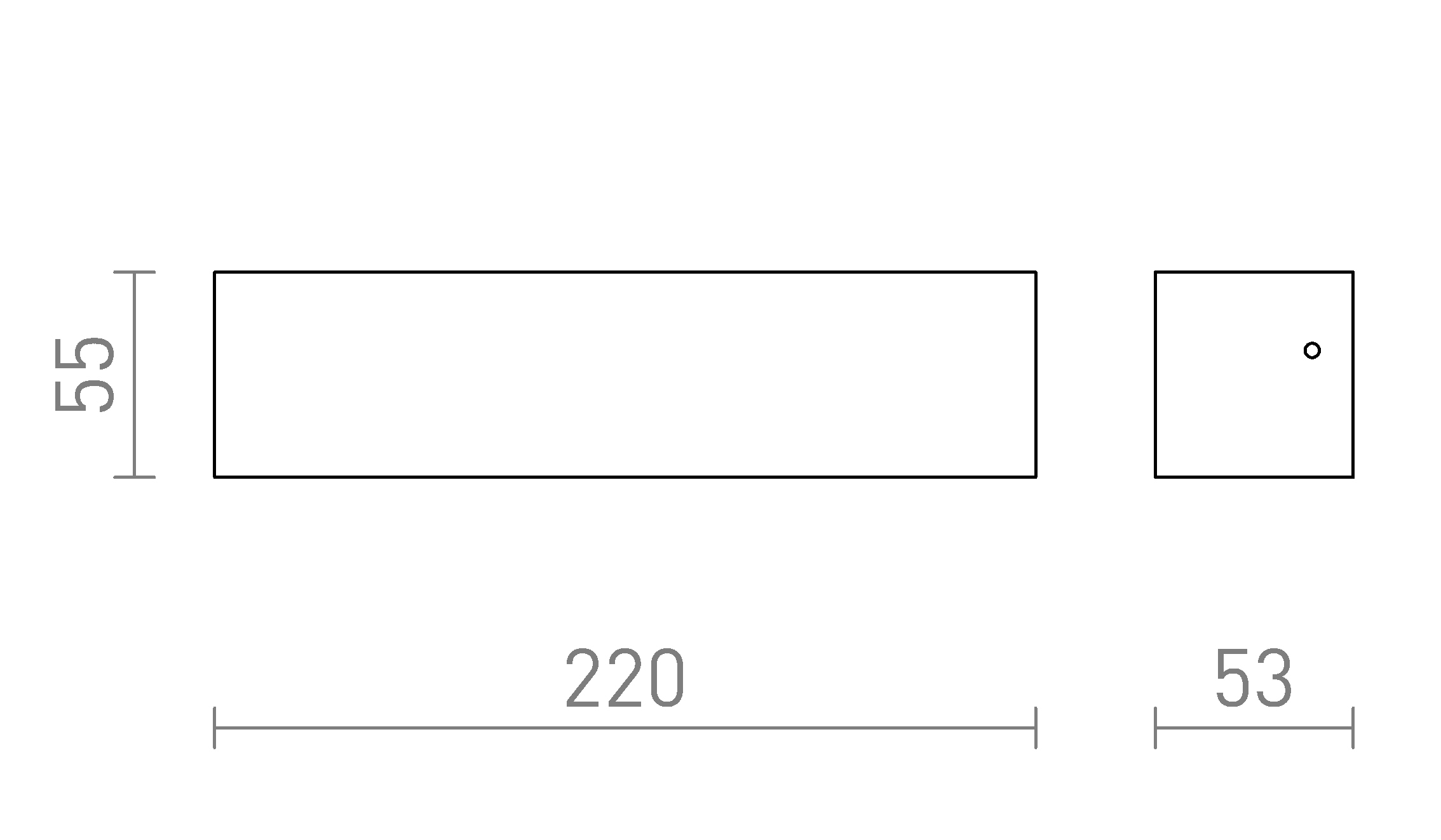 Termék vázlat – LEDRA CAMARGUE fali lámpa antracit szaténüveg 230V LED 6W IP65 3000K