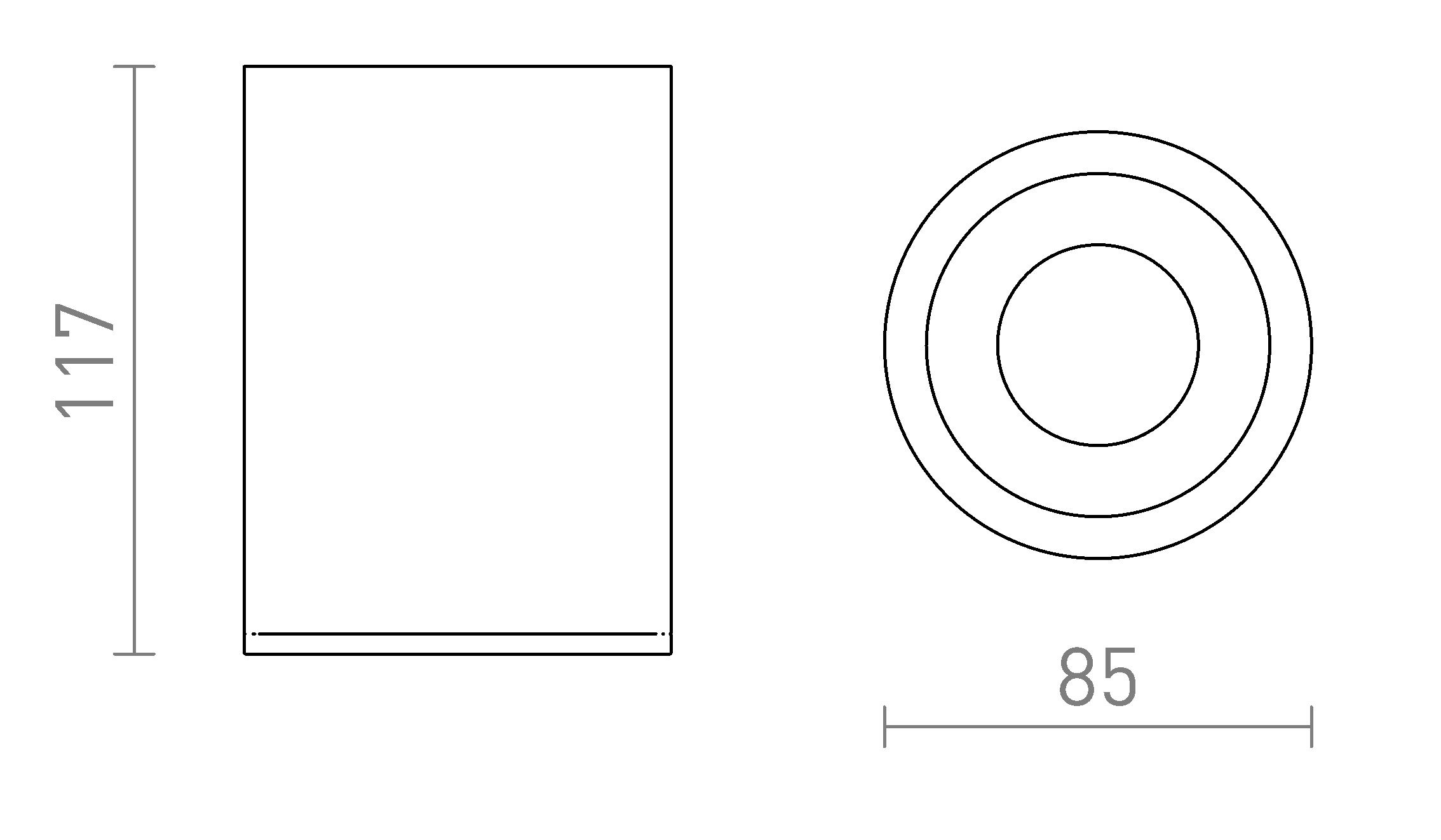 Termék vázlat – LEDRA EILEEN mennyezeti lámpa fehér 230V LED GU10 7W IP65