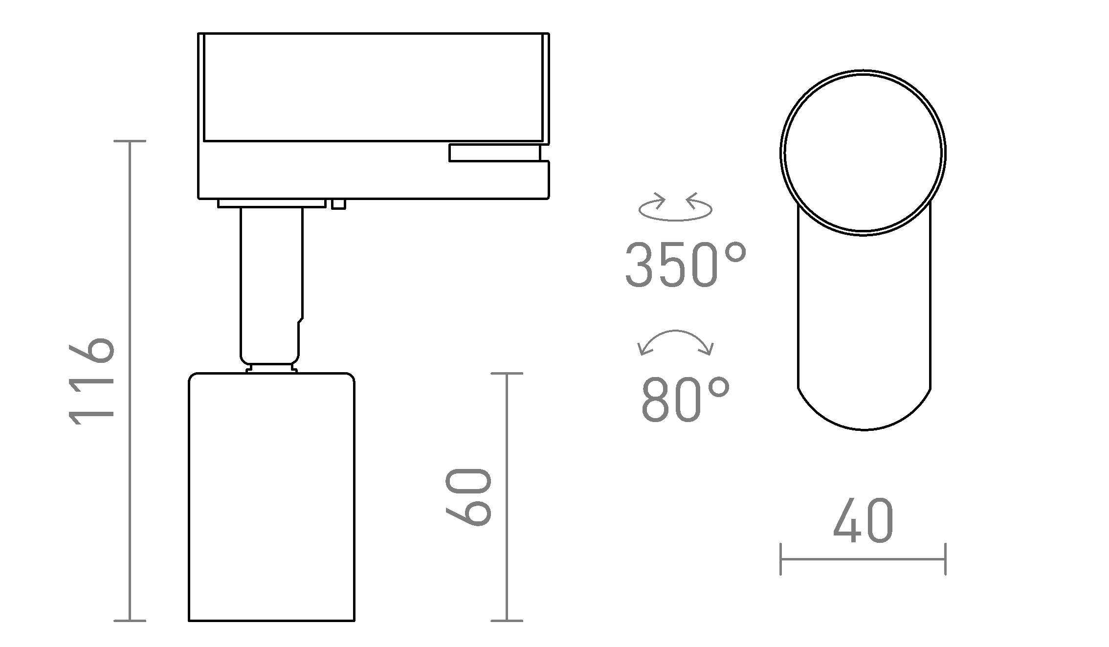 Termék vázlat – LEDRA FAX E27 háromáramkörös sínre fehér 230V LED E27 15W
