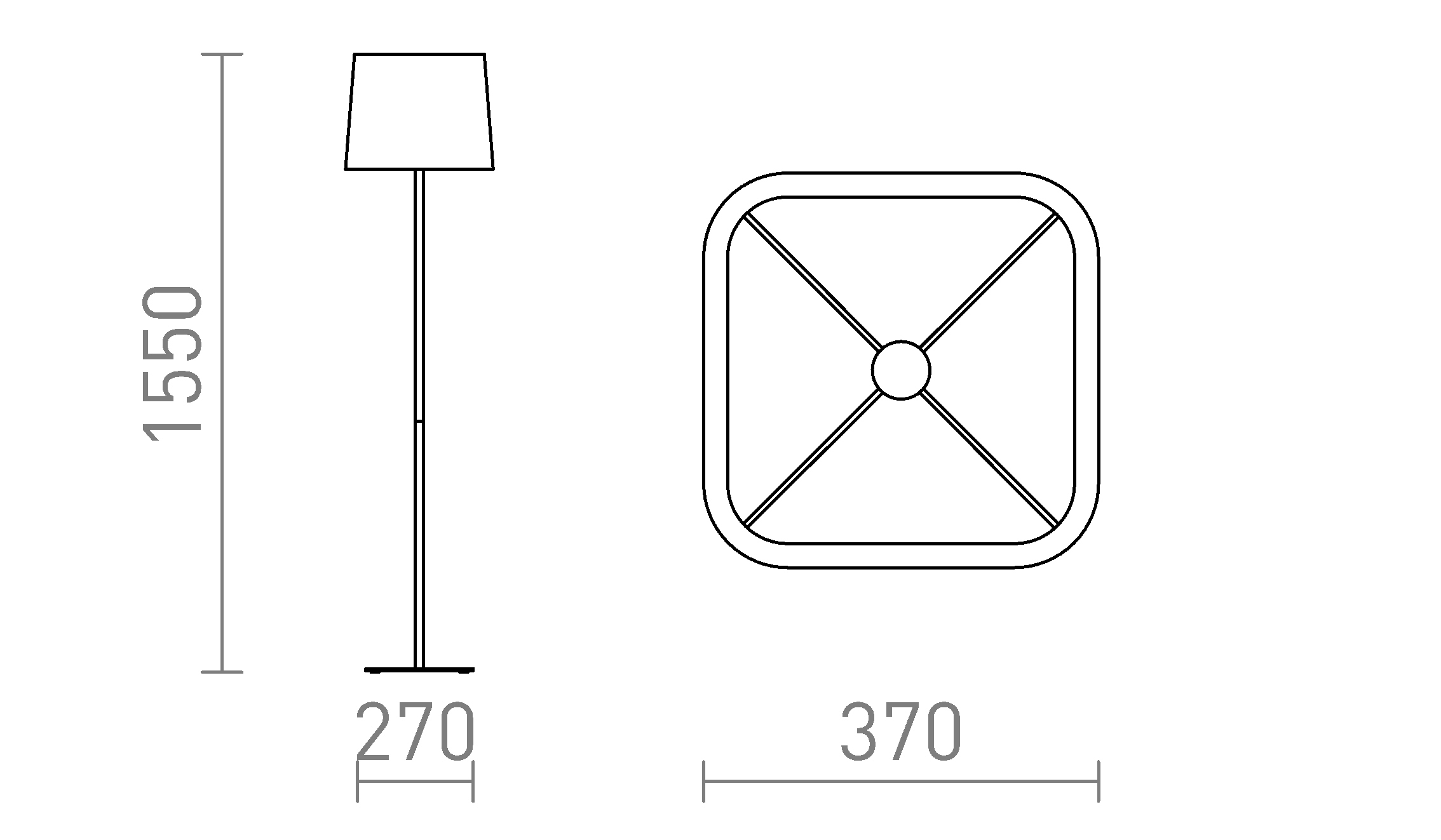 Termék vázlat – LEDRA PERTH állólámpa bézs/fehér 230V LED E27 15W