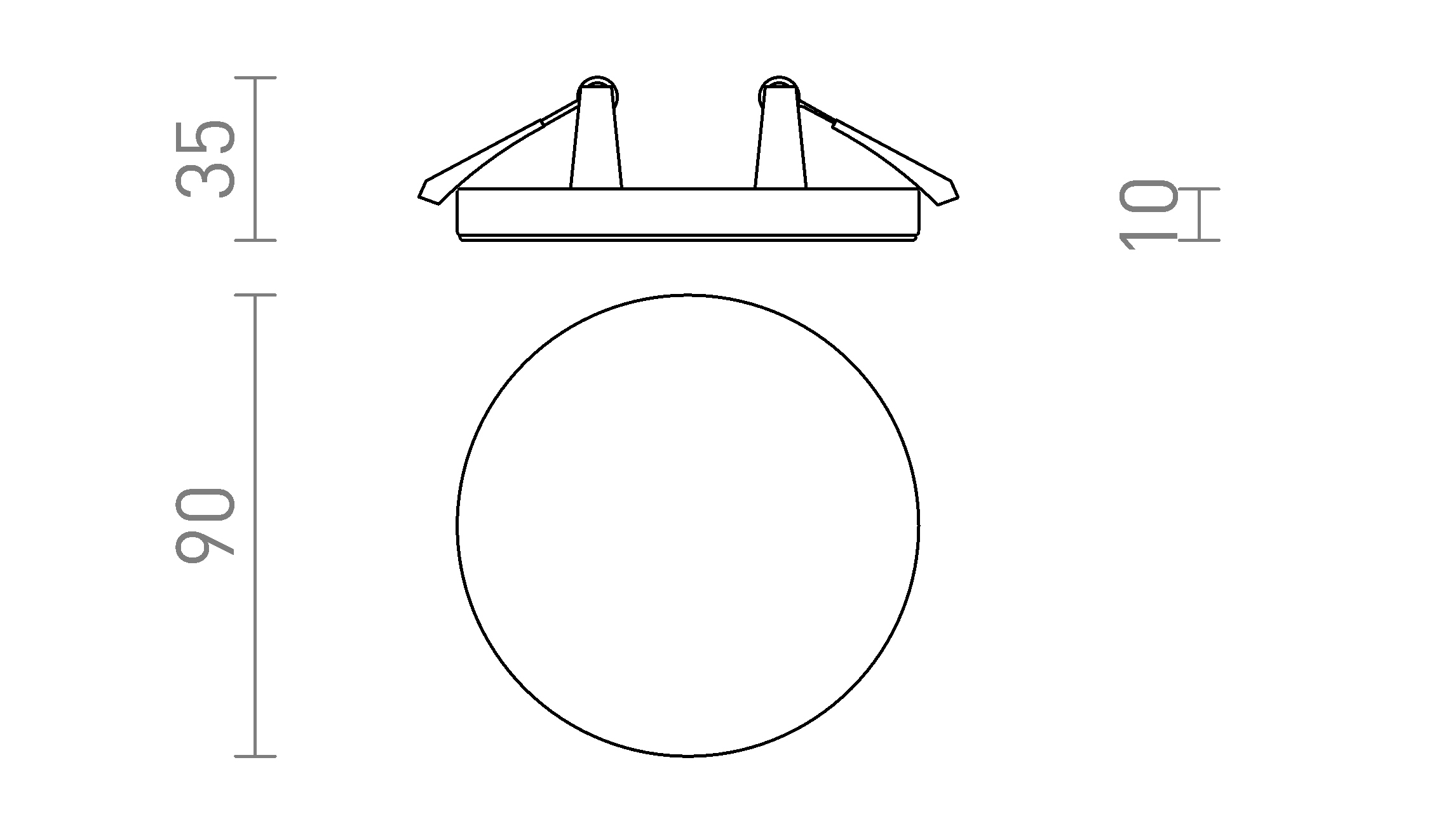 Termék vázlat – LEDRA BJORK R 9 süllyesztett lámpa fehér 230V LED 6W 3000K