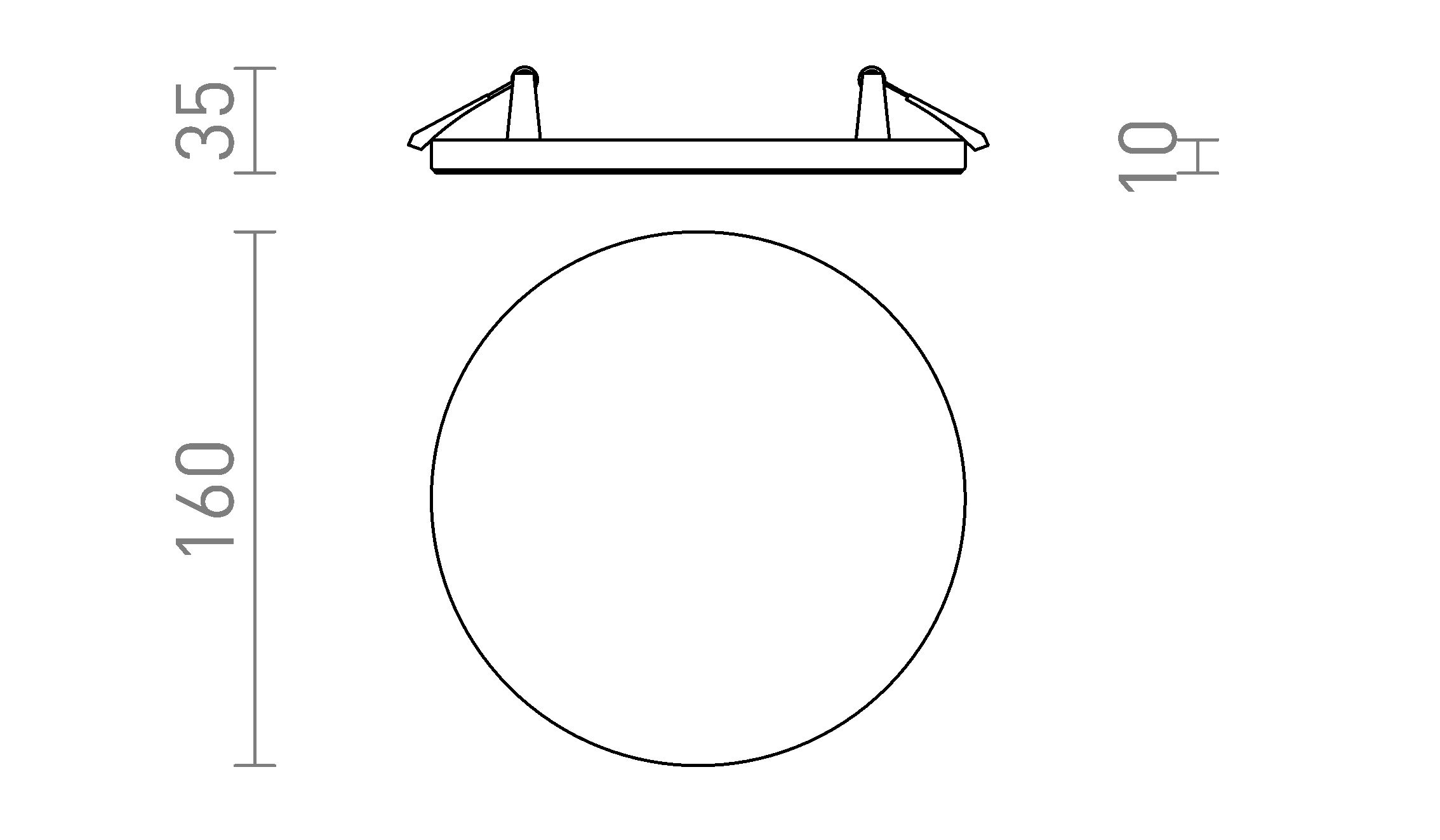 Termék vázlat – LEDRA BJORK R 16 süllyesztett lámpa fehér 230V LED 12W 3000K