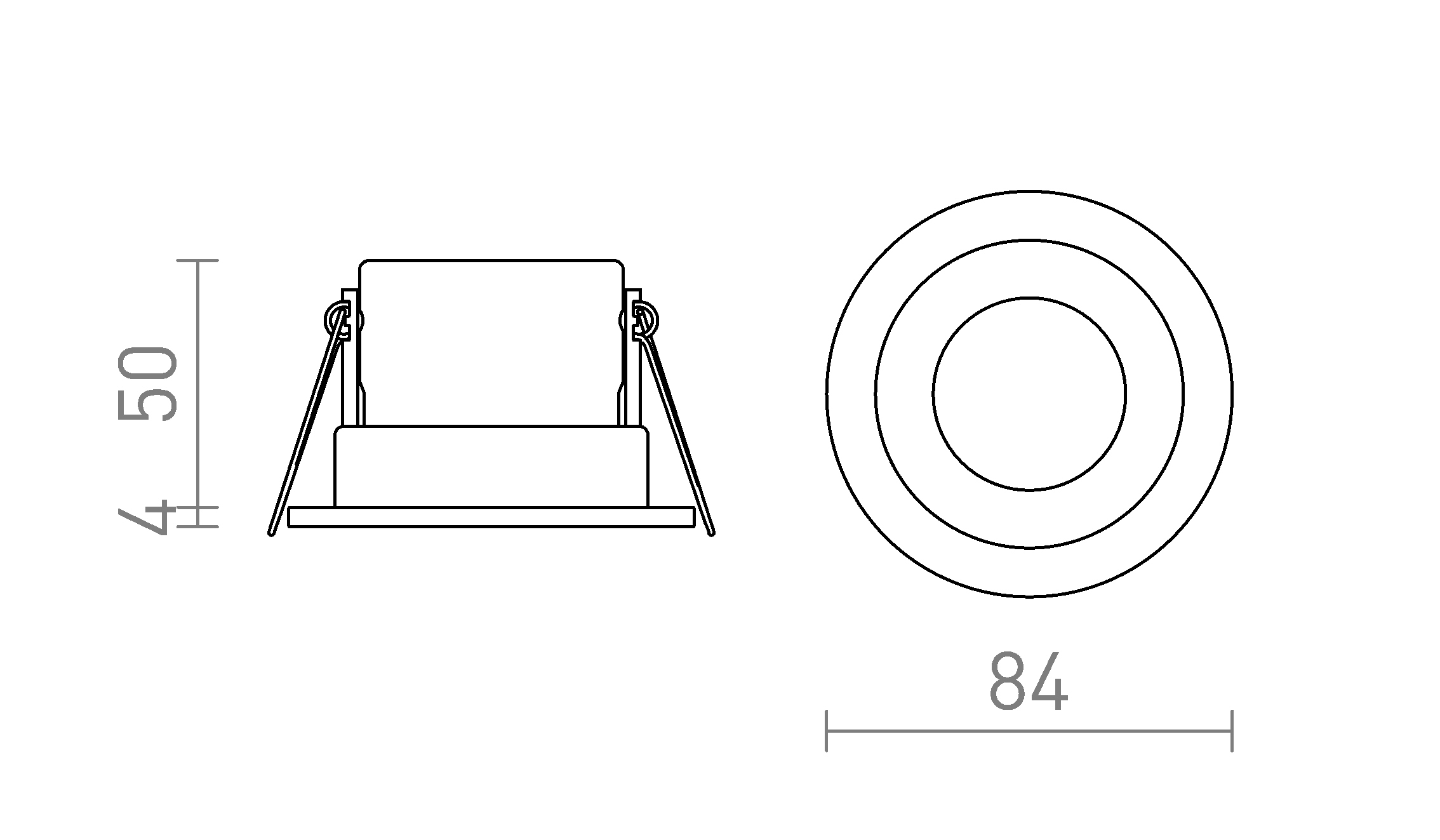 Termék vázlat – LEDRA BELLA LED süllyesztett lámpa fehér 230V LED 11W 40° IP65 3000K