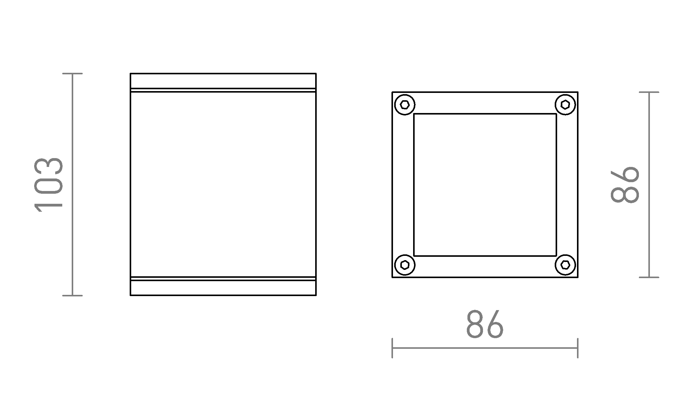 Termék vázlat – LEDRA KEIG mennyezeti lámpa fekete 230V LED GU10 8W IP65