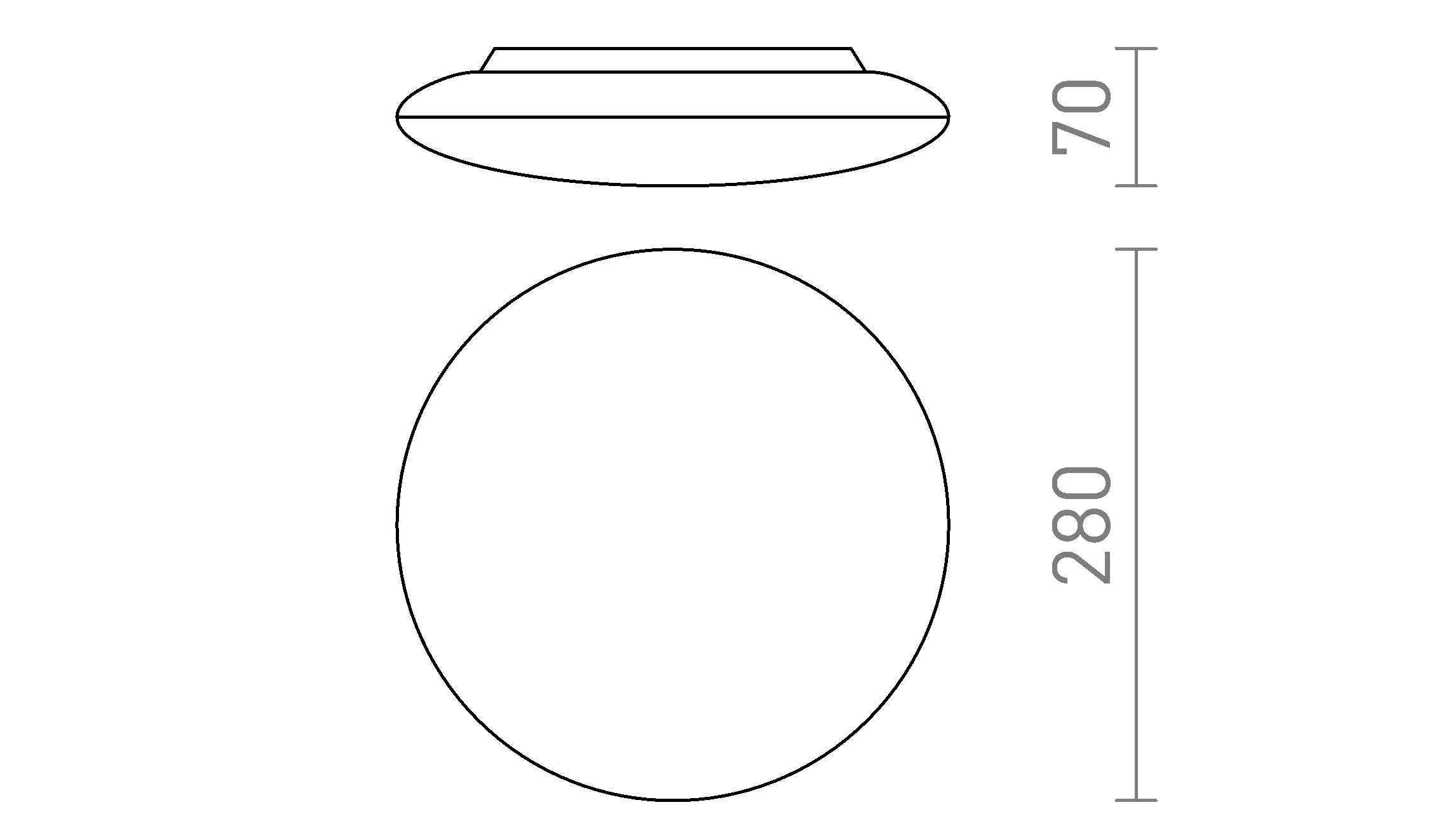 Termék vázlat – LEDRA SASSARI mennyezeti lámpa fehér polikarbonát/műanyag 230V LED 24W IP65 3000K