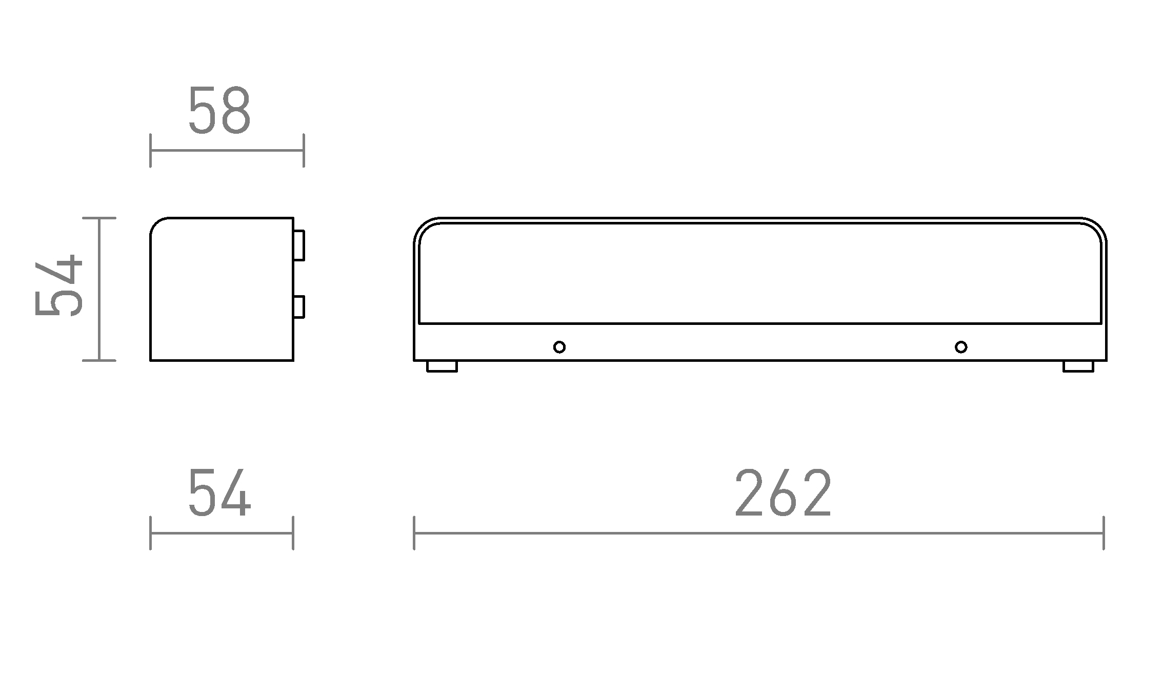 Termék vázlat – LEDRA SAMPO fali lámpa antracitszürke 230V LED 9W IP65 3000K