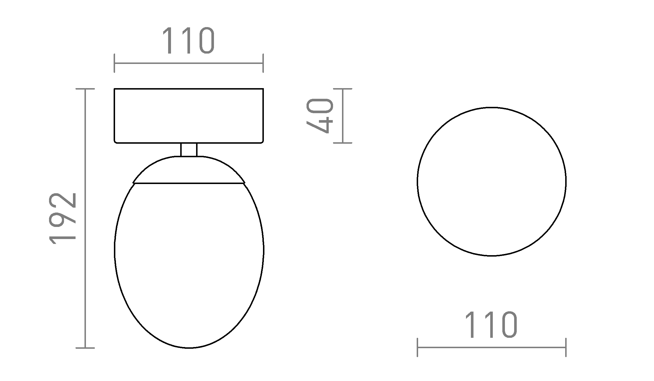 Termék vázlat – LEDRA MERINGUE 11 mennyezeti lámpa opálüveg/króm 230V LED G9 9W IP44