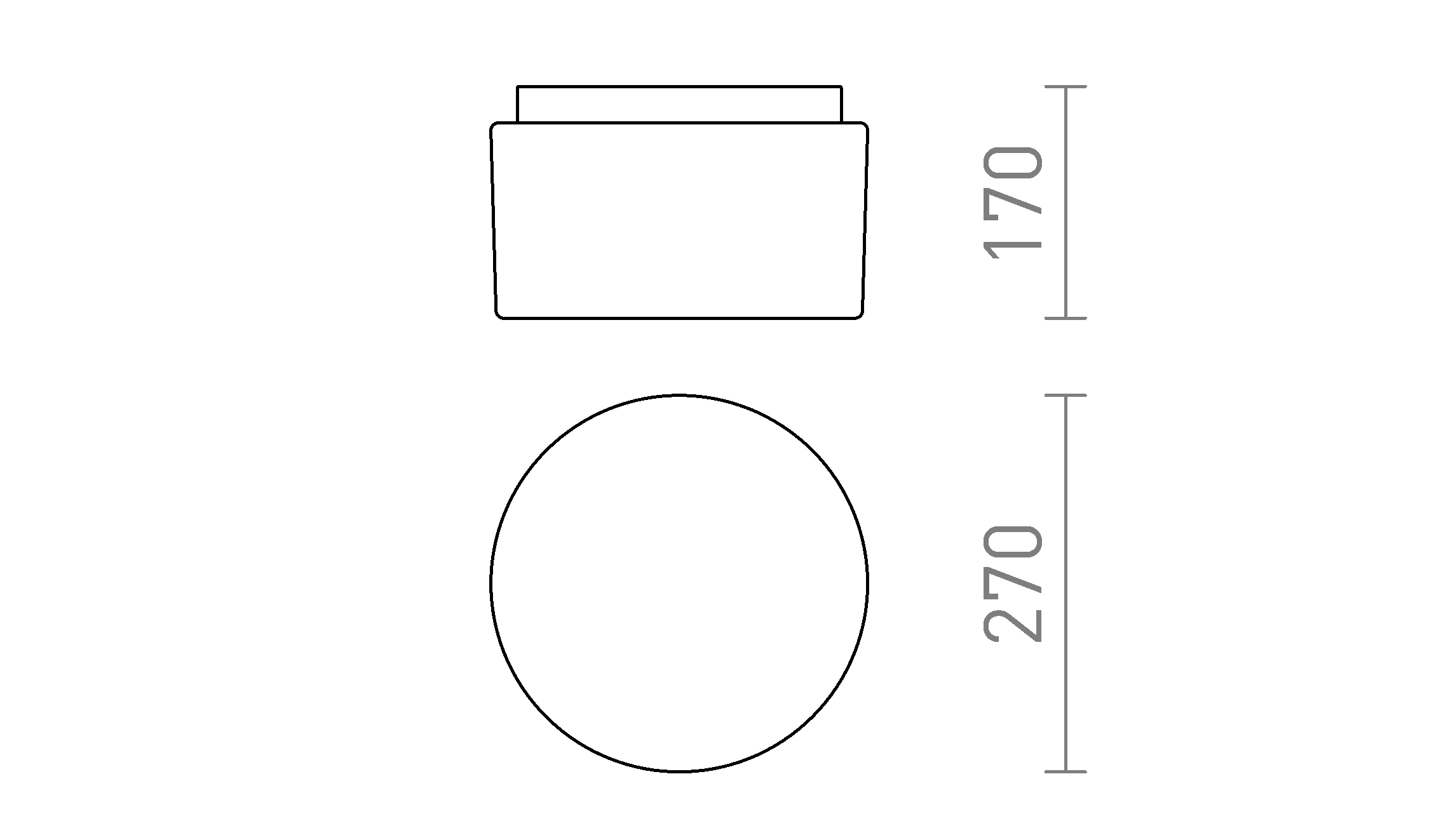 Termék vázlat – LEDRA ARANA R 27 mennyezeti lámpa opálüveg/króm 230V LED E27 15W IP44