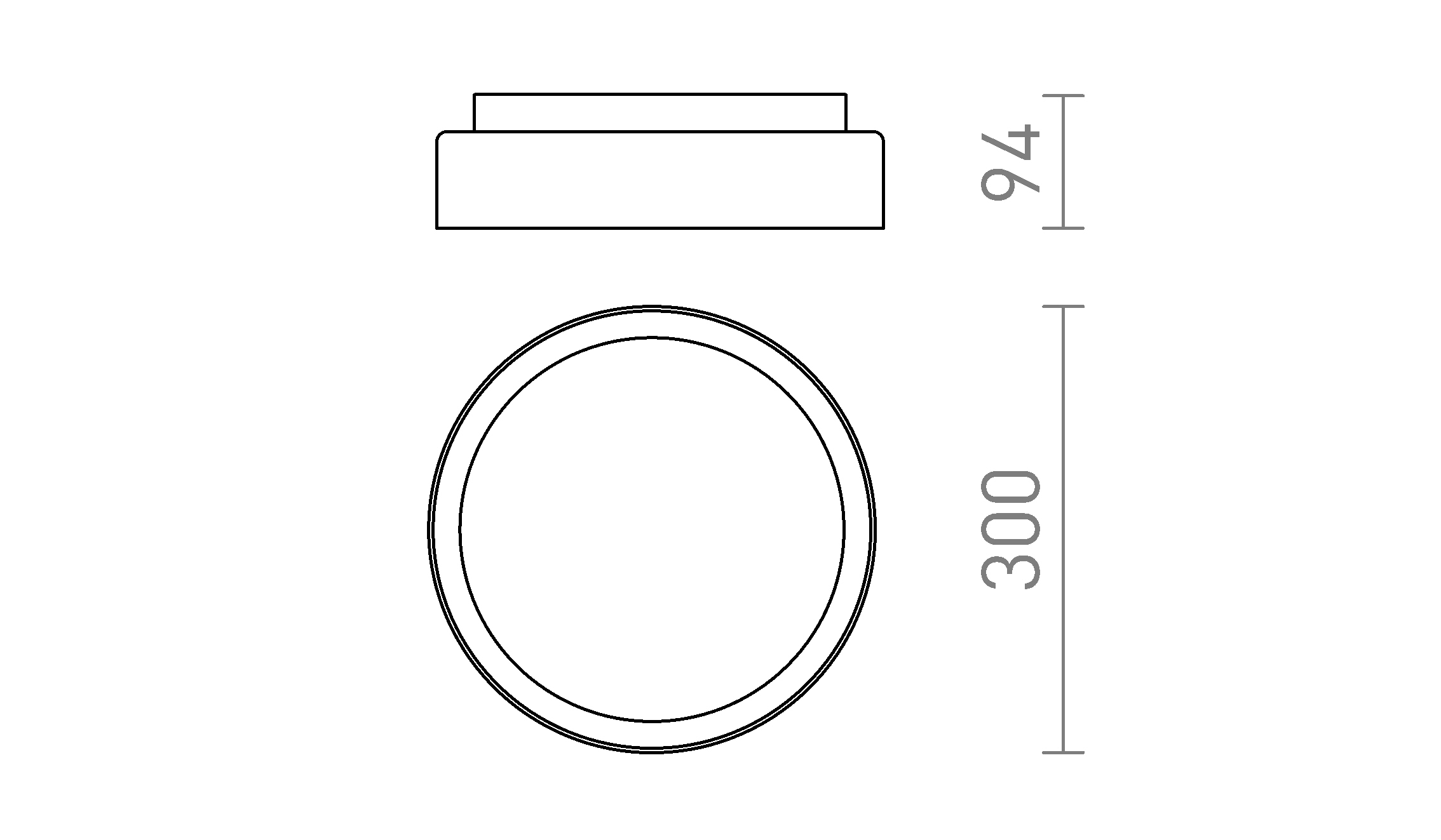 Termék vázlat – LEDRA VENICE LED 30 mennyezeti lámpa átlátszó üveg/opálüveg/króm 230V LED 12W IP44 3000K