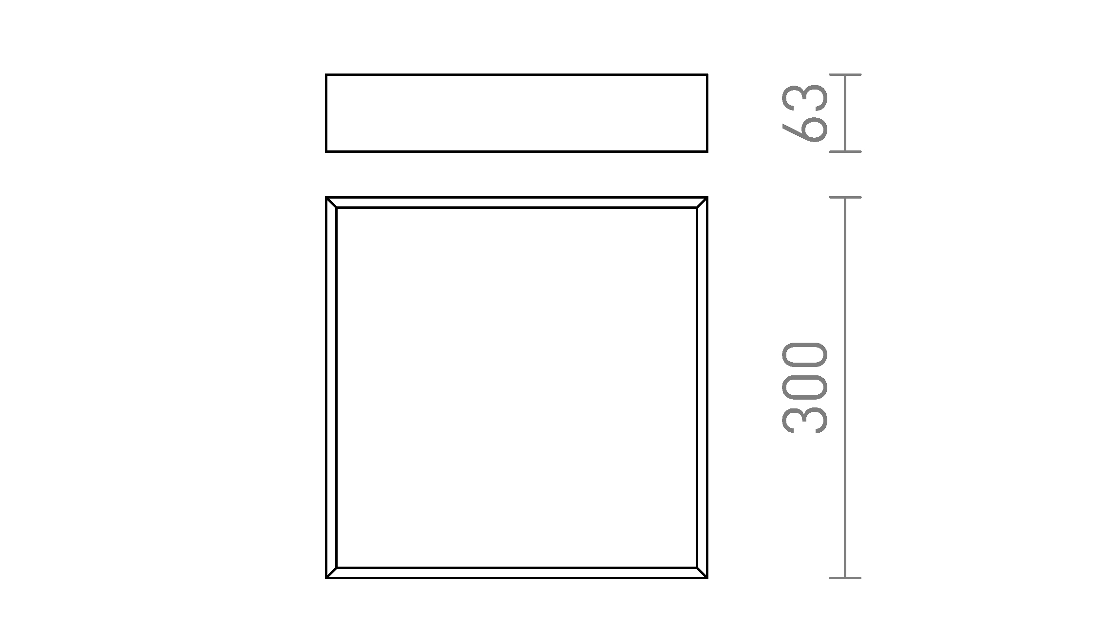 Termék vázlat – LEDRA MERANO LED 30 mennyezeti lámpa króm/matt akril 230V LED 16W IP44 3000K
