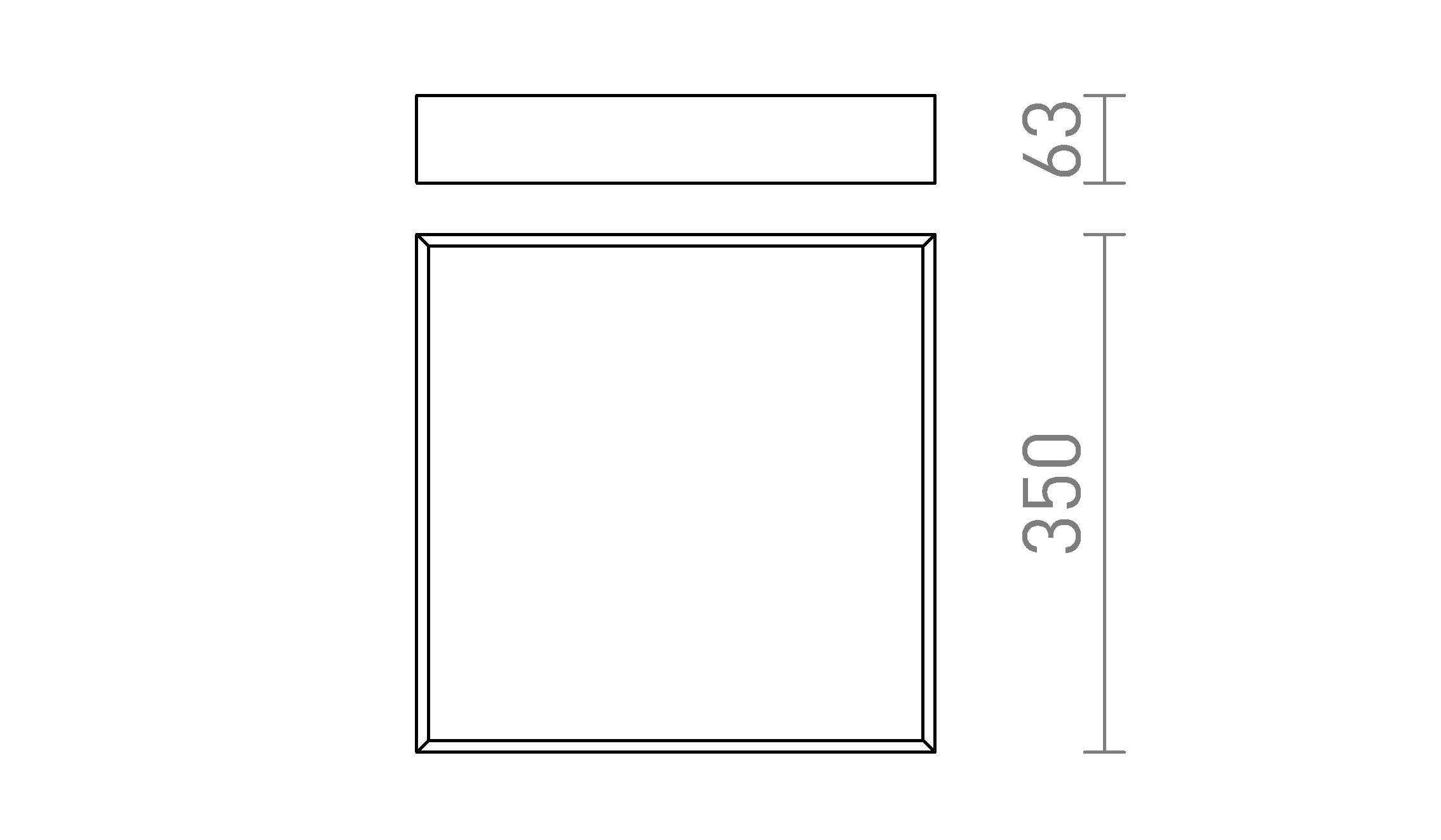 Termék vázlat – LEDRA MERANO LED 35 mennyezeti lámpa króm/matt akril 230V LED 24W IP44 3000K