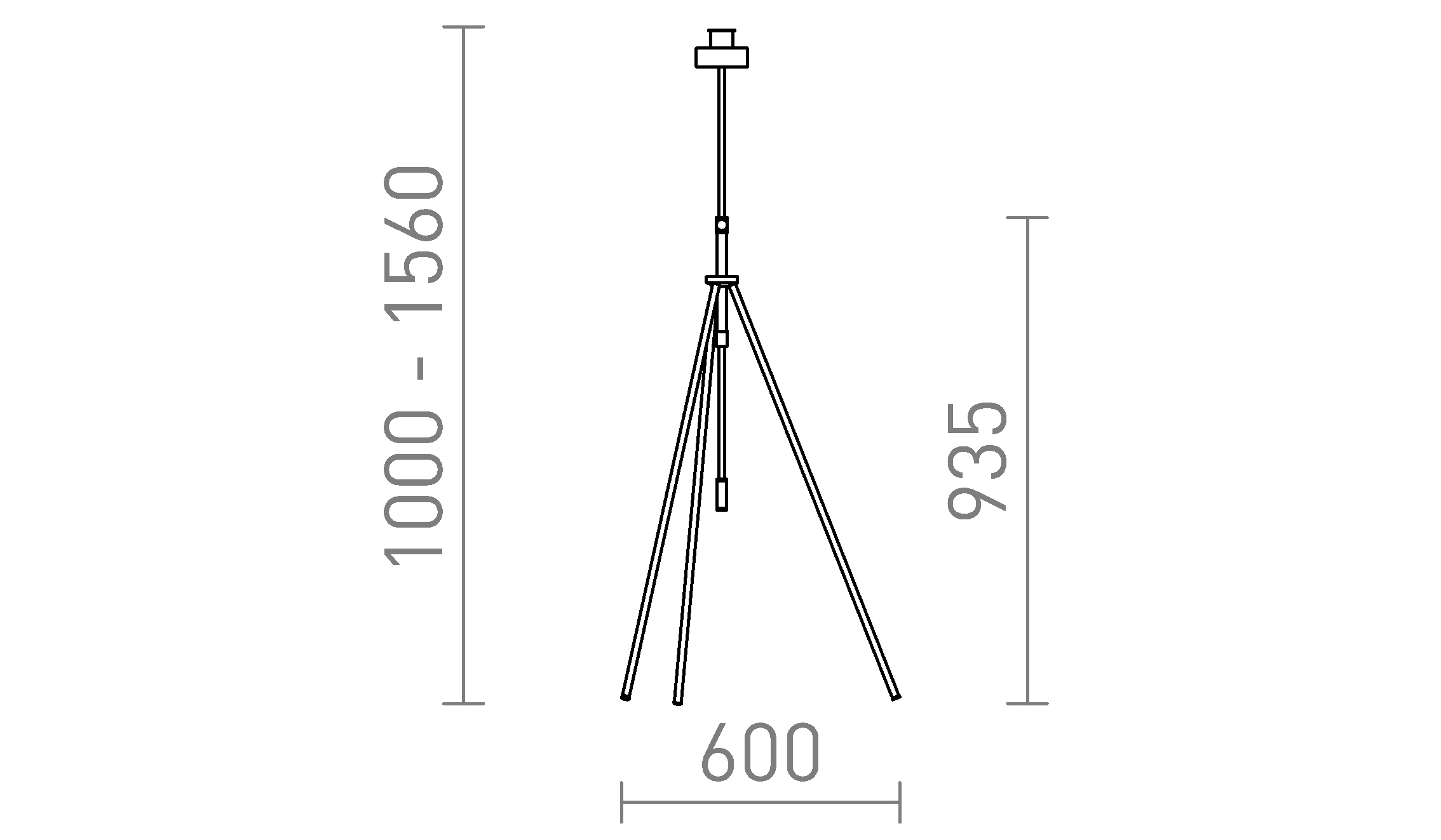Termék vázlat – LEDRA LUTON állólámpa talapzat fekete/sárgaréz 230V LED E27 15W
