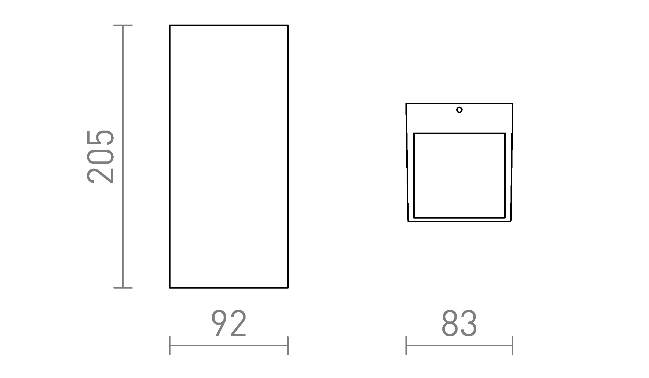 Termék vázlat – LEDRA DESMOND II fali lámpa ezüstszürke 230V GU10 2x35W IP44