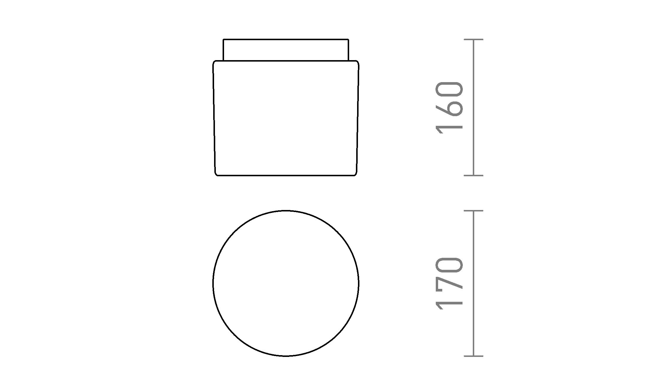 Termék vázlat – LEDRA ARANA R 17 mennyezeti lámpa opálüveg/króm 230V LED E27 11W IP44