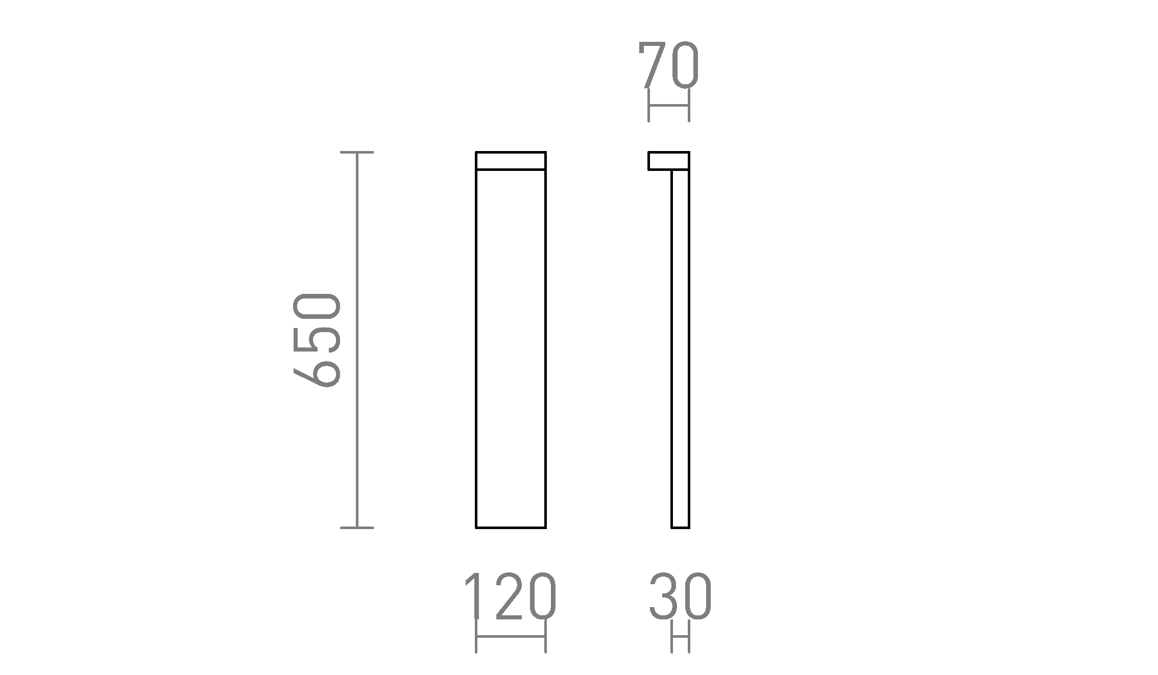 Termék vázlat – LEDRA GARDIEN 65 állólámpa fekete 230V LED 10W IP54 3000K