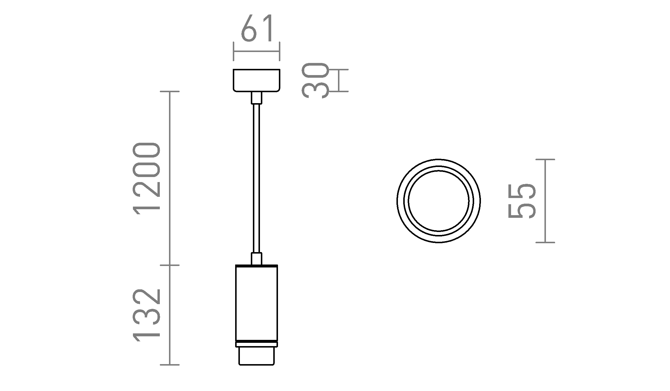 Termék vázlat – LEDRA OPTIMUS függőlámpa fekete 230V LED GU10 9W 10 50°