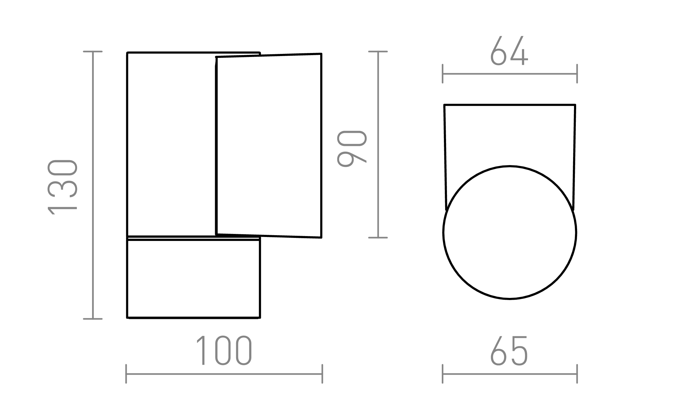 Termék vázlat – LEDRA MIZZI NEW I fali lámpa antracit 230V LED GU10 8W IP65