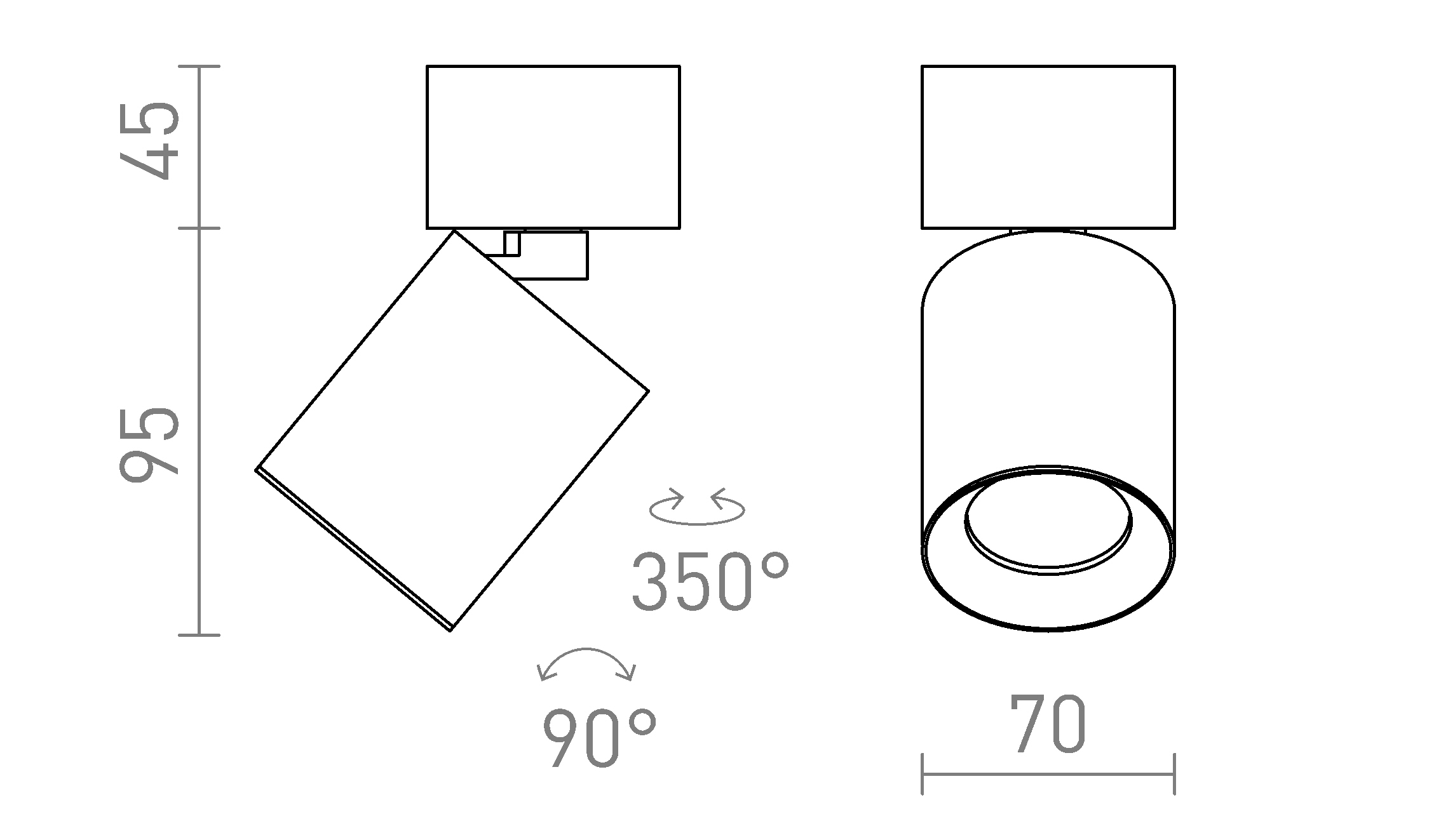 Termék vázlat – LEDRA DARIO mennyezeti lámpa fehér szálcsiszolt sárgaréz 230V LED GU10 9W