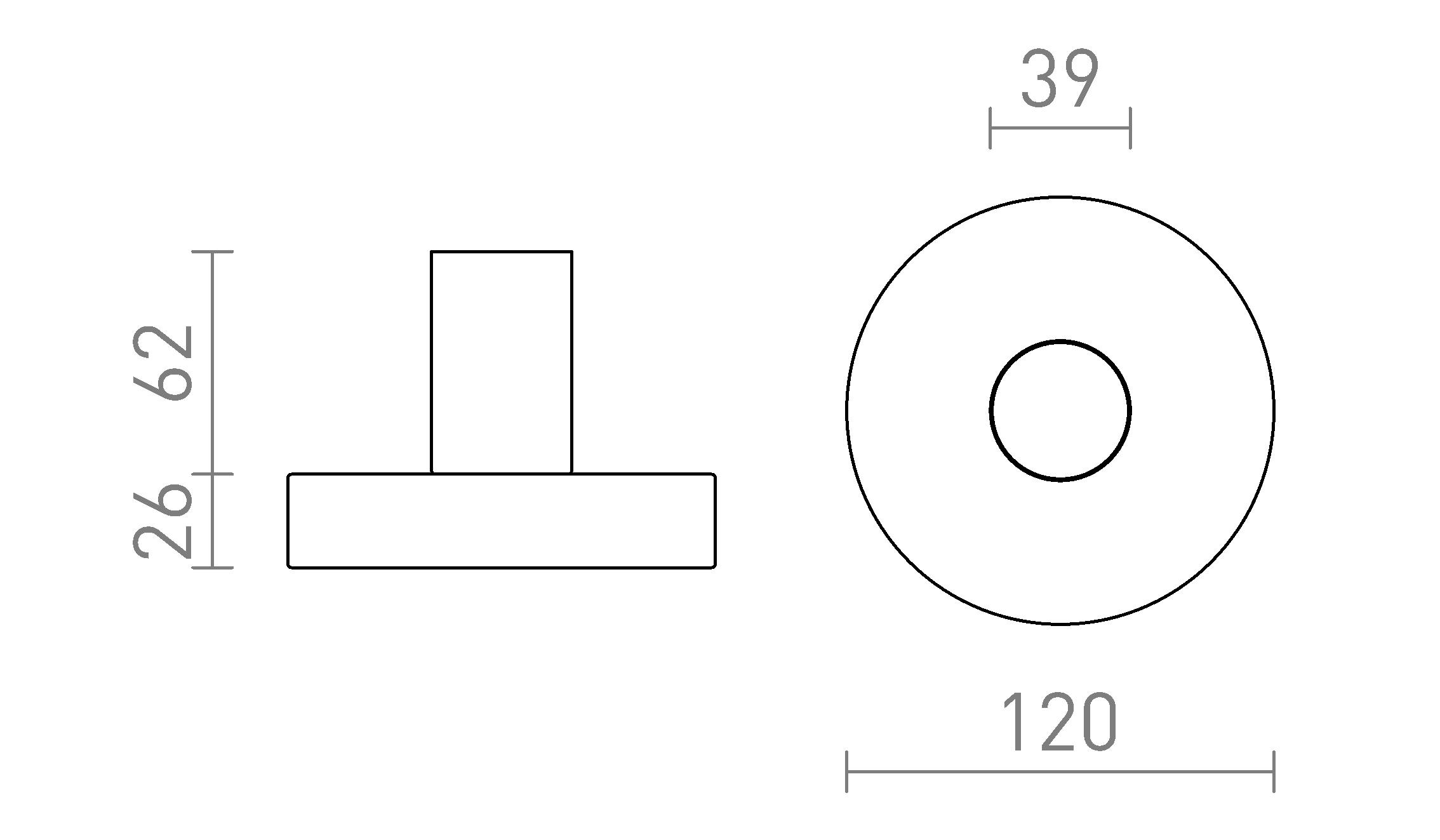 Termék vázlat – LEDRA ALGOT asztali lámpa fekete szálcsiszolt réz 230V LED E27 15W