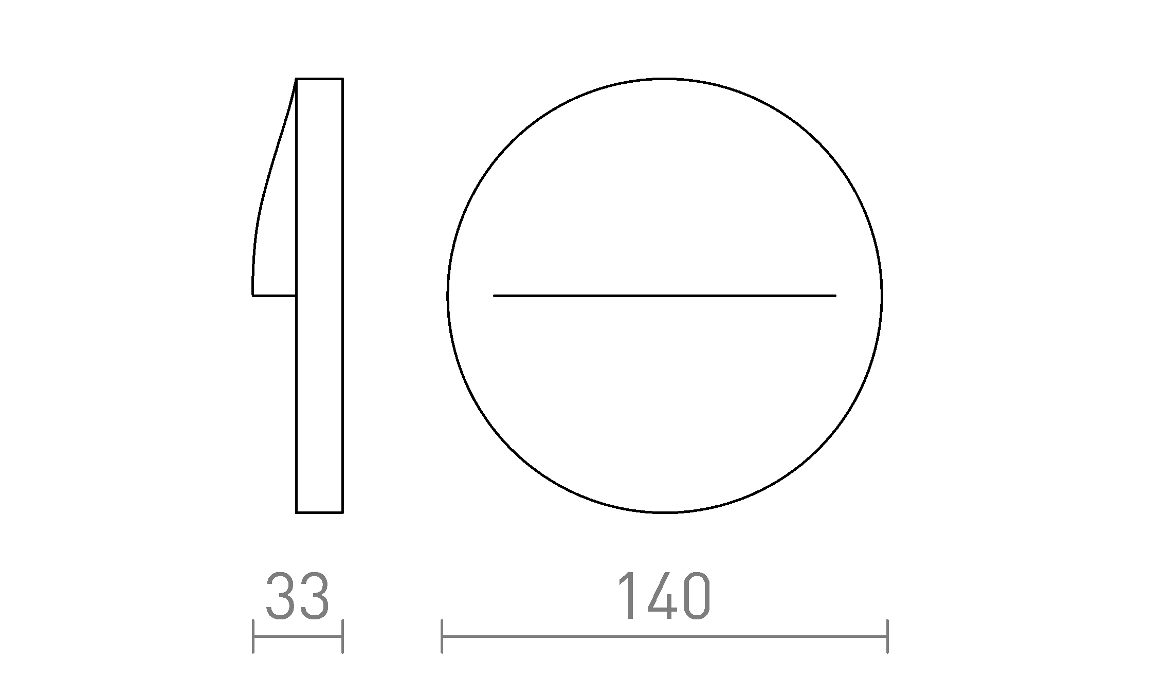 Termék vázlat – LEDRA BOBO R fali lámpa antracitszürke 230V LED 3W IP65 3000K