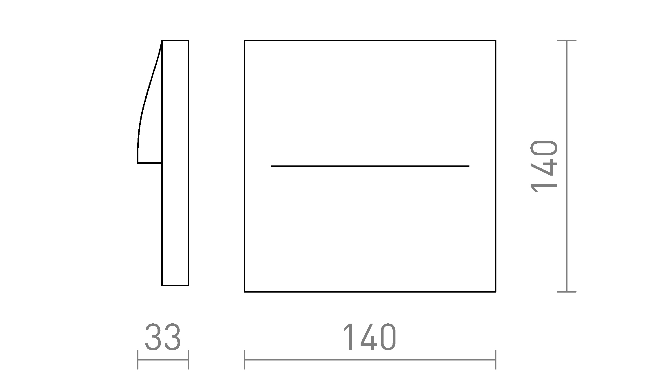 Termék vázlat – LEDRA BOBO SQ fali lámpa antracitszürke 230V LED 3W IP65 3000K