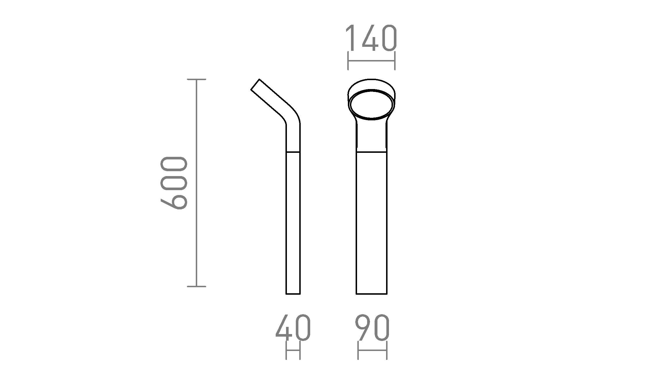 Termék vázlat – LEDRA ELIA állólámpa antracitszürke 230V LED 9W IP44 3000K