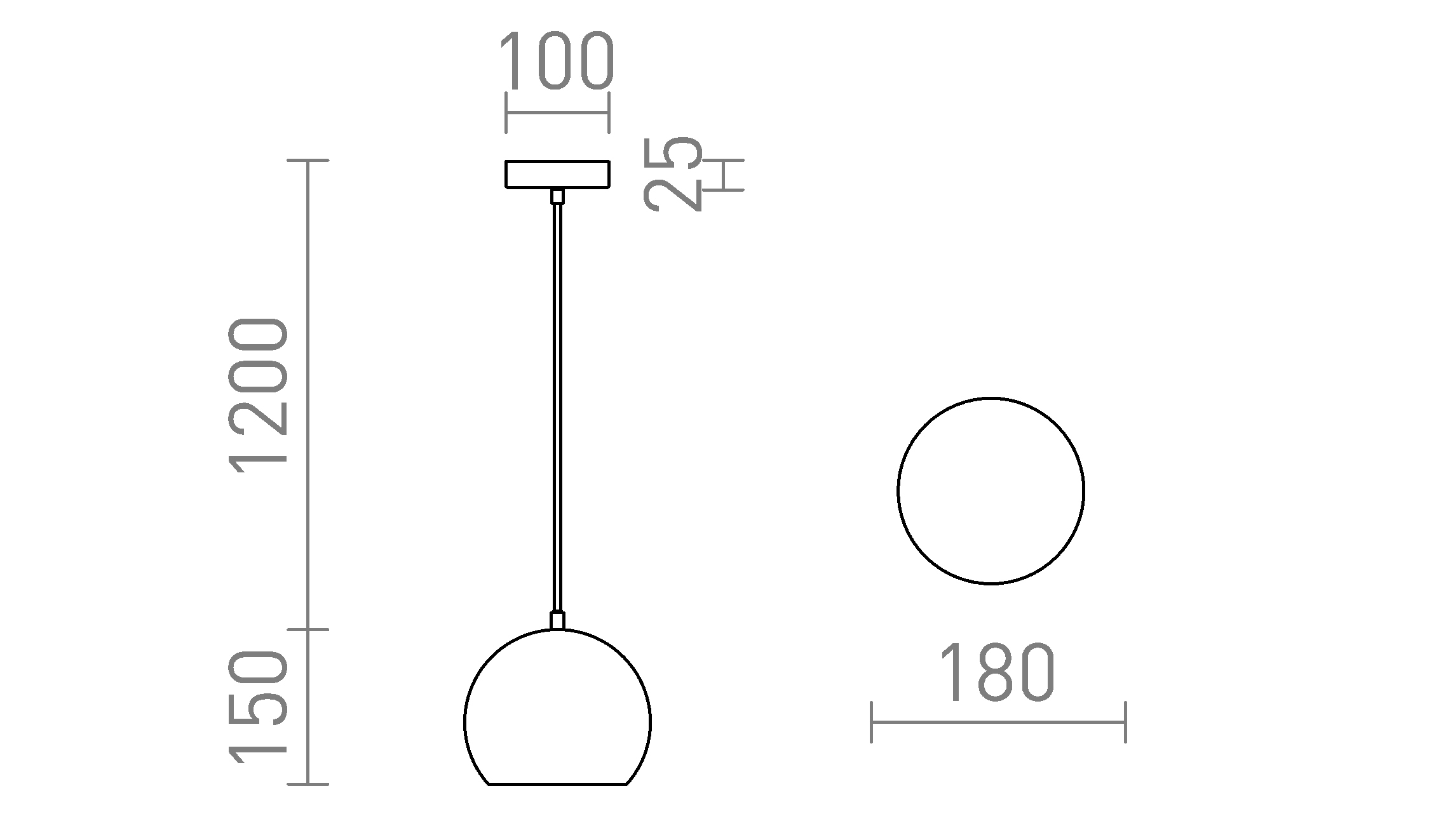 Termék vázlat – LEDRA AGNETA függőlámpa fehér 230V LED E27 11W